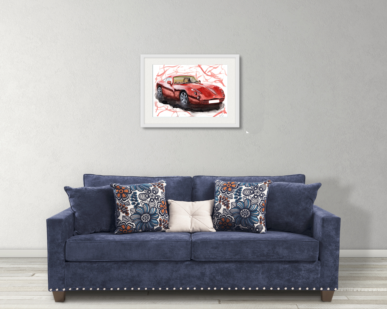 TVR Tuscan Print. TVR Tuscan Poster. Gifts For Him. Hand Painted Art. birthday gift