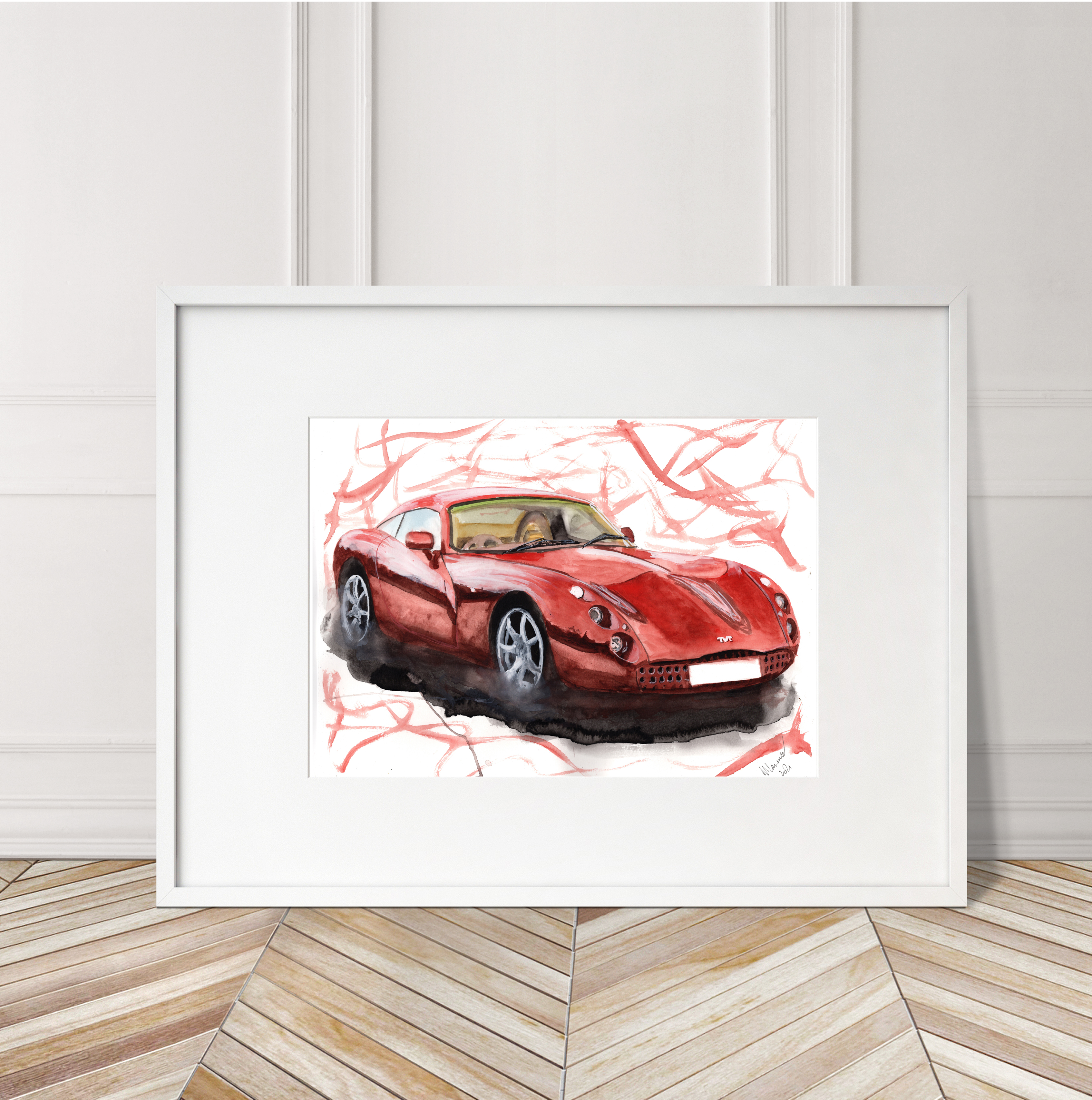 TVR Tuscan Print. TVR Tuscan Poster. Gifts For Him. Hand Painted Art. birthday gift