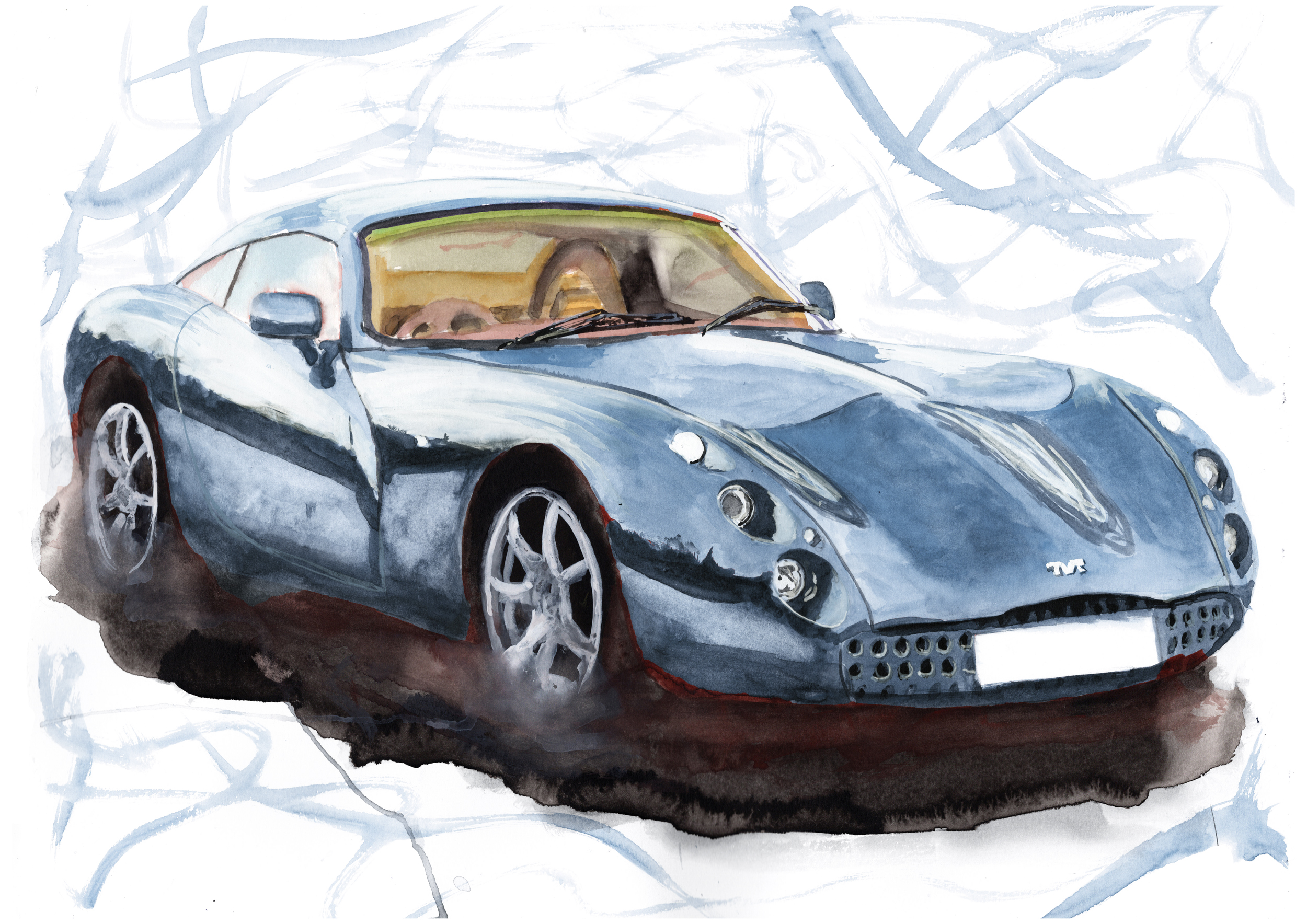 TVR Tuscan Print. TVR Tuscan Poster. Gifts For Him. Hand Painted Art. birthday gift