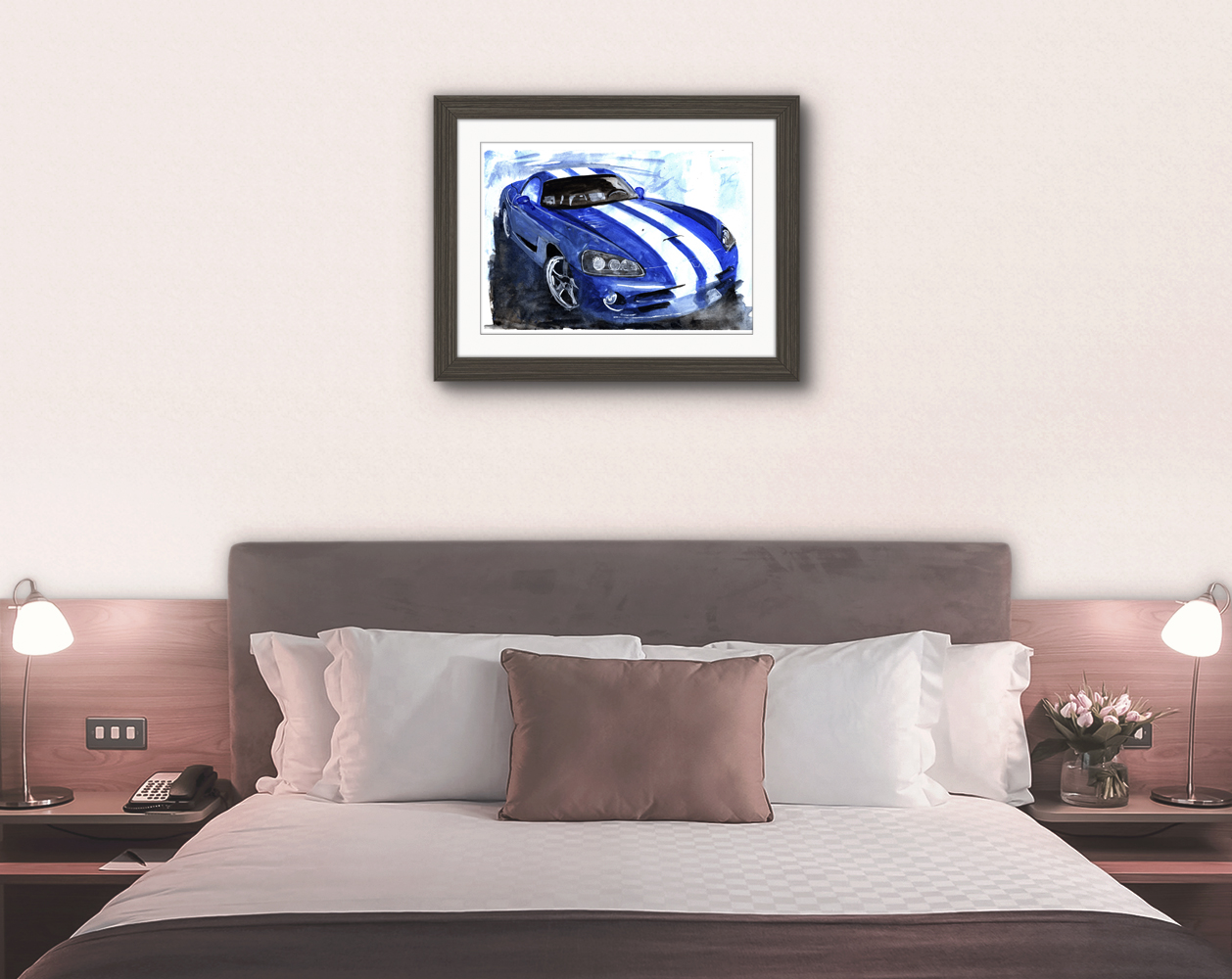 Dodge Viper Print. Dodge Viper Poster. Gifts For Him. Hand Painted Art. birthday gift