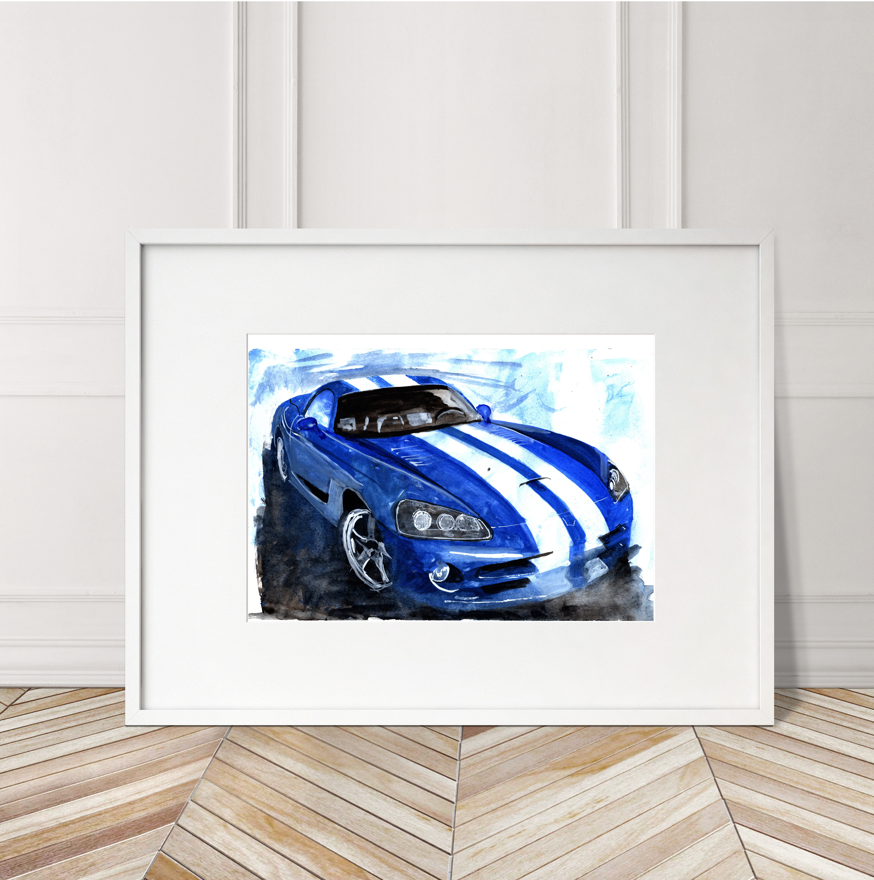 Dodge Viper Print. Dodge Viper Poster. Gifts For Him. Hand Painted Art. birthday gift