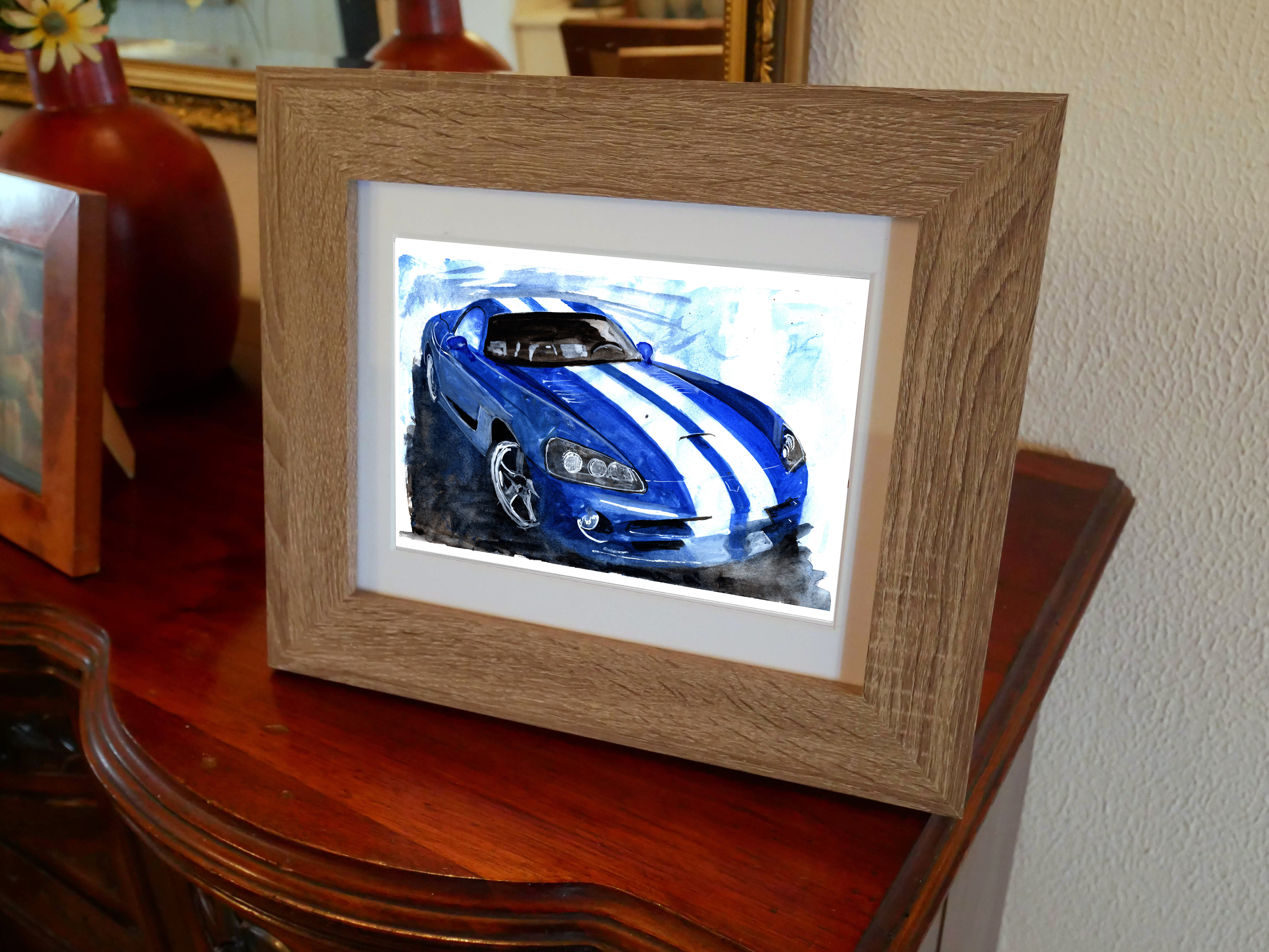 Dodge Viper Print. Dodge Viper Poster. Gifts For Him. Hand Painted Art. birthday gift