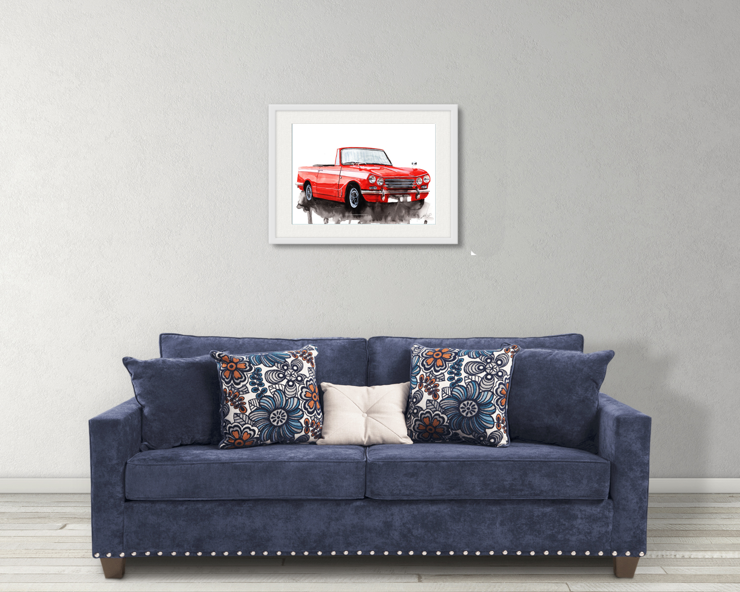 Triumph Vitesse Print. Triumph Vitesse Poster. Gifts For Him. Hand Painted Art. birthday gift