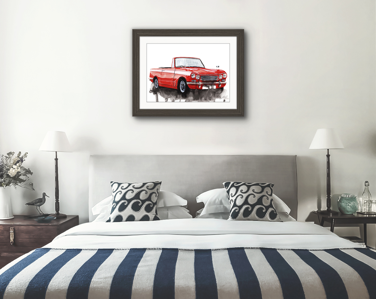 Triumph Vitesse Print. Triumph Vitesse Poster. Gifts For Him. Hand Painted Art. birthday gift