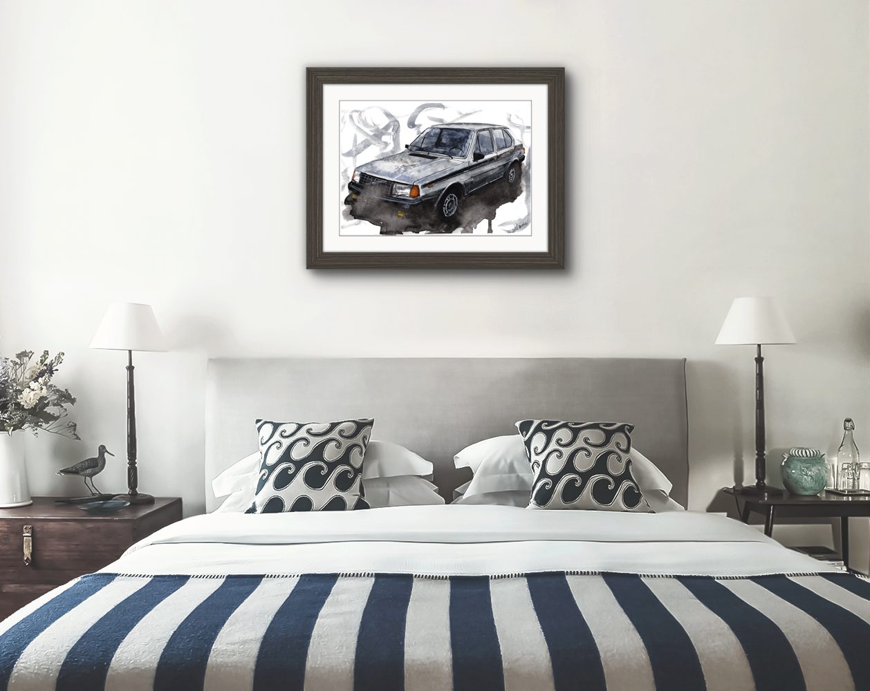 Volvo 340 Print. Volvo 340  Poster. Gifts For Him. Hand Painted Art. birthday gift