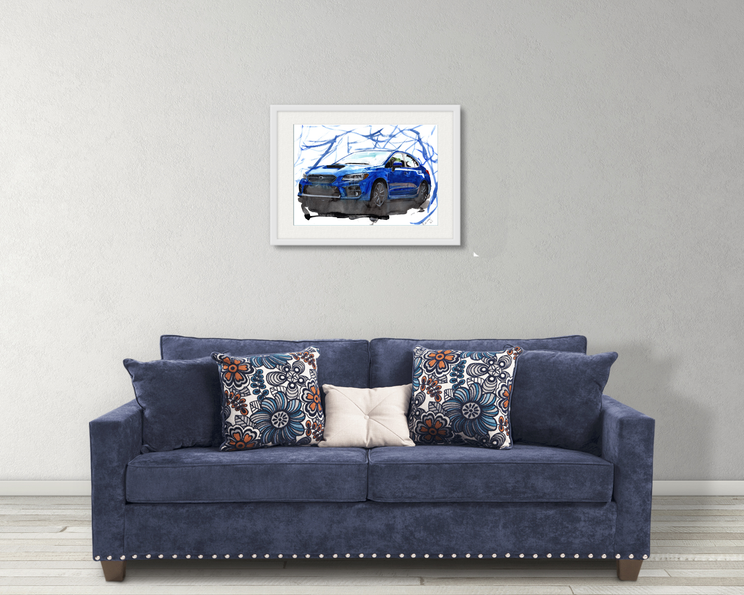 Subaru WRX Print. Subaru WRX Poster. Gifts For Him. Hand Painted Art. birthday gift