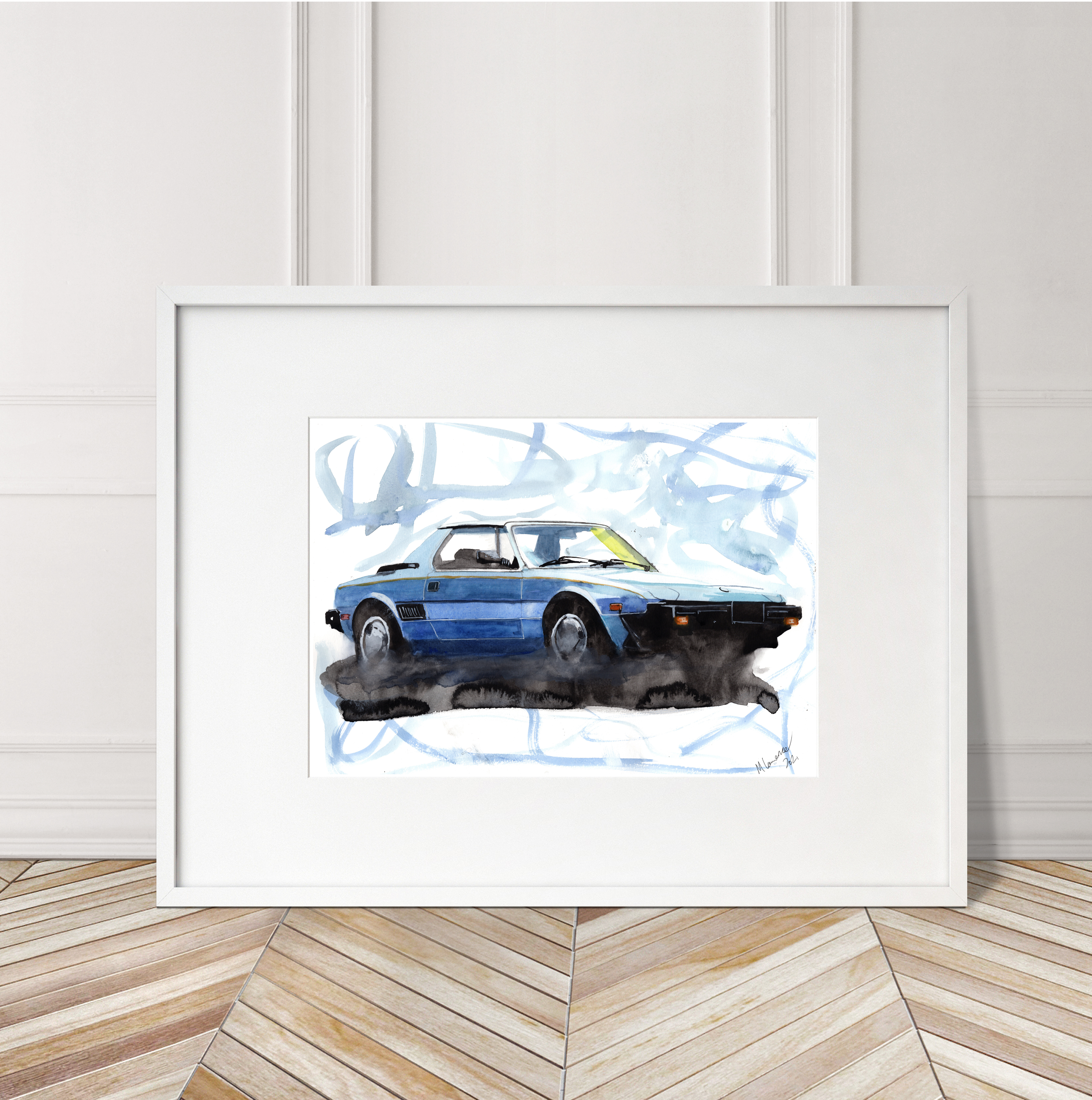 Fiat X19 Print. Fiat X19 Poster. Gifts For Him. Hand Painted Art. birthday gift