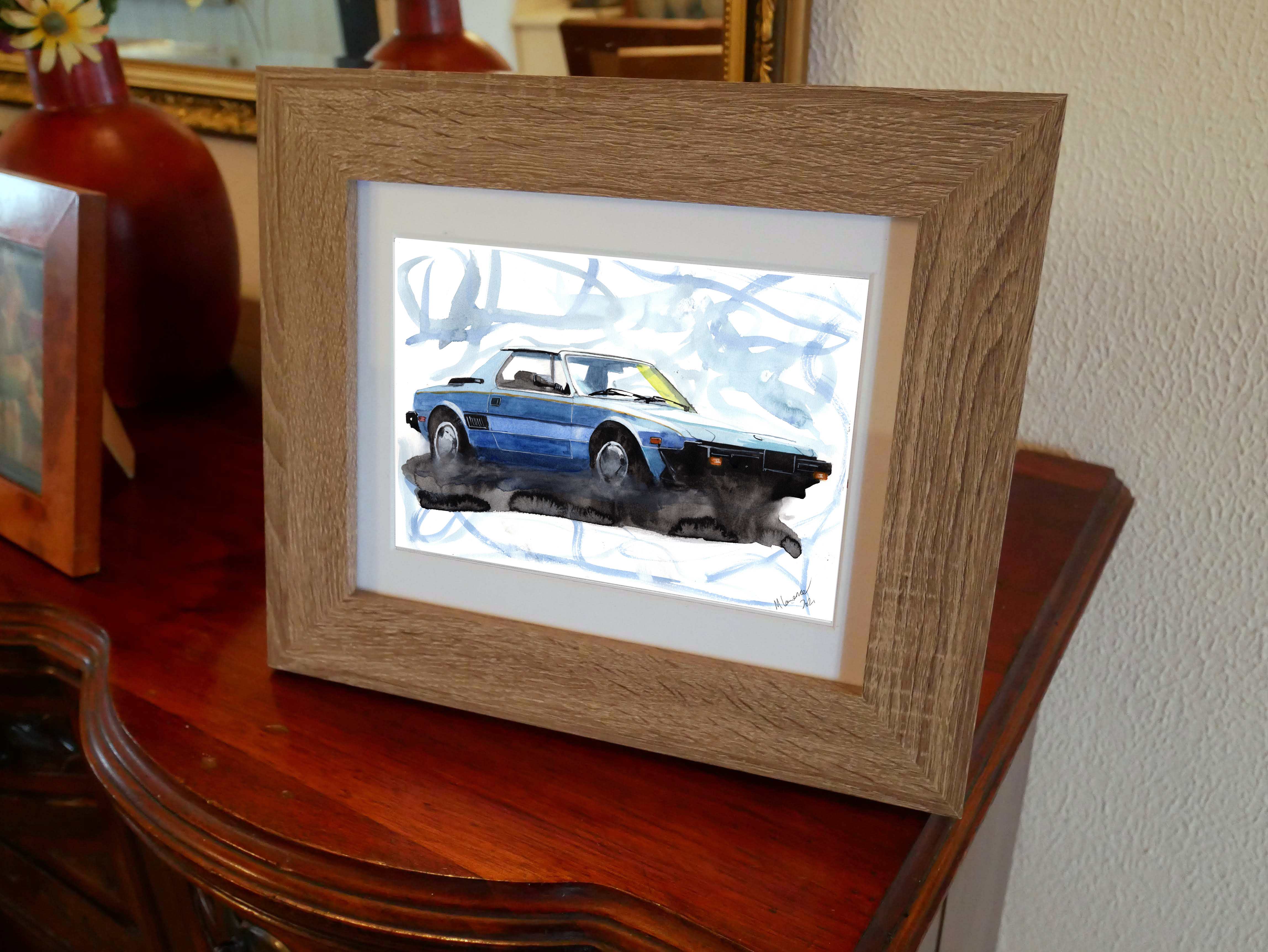 Fiat X19 Print. Fiat X19 Poster. Gifts For Him. Hand Painted Art. birthday gift