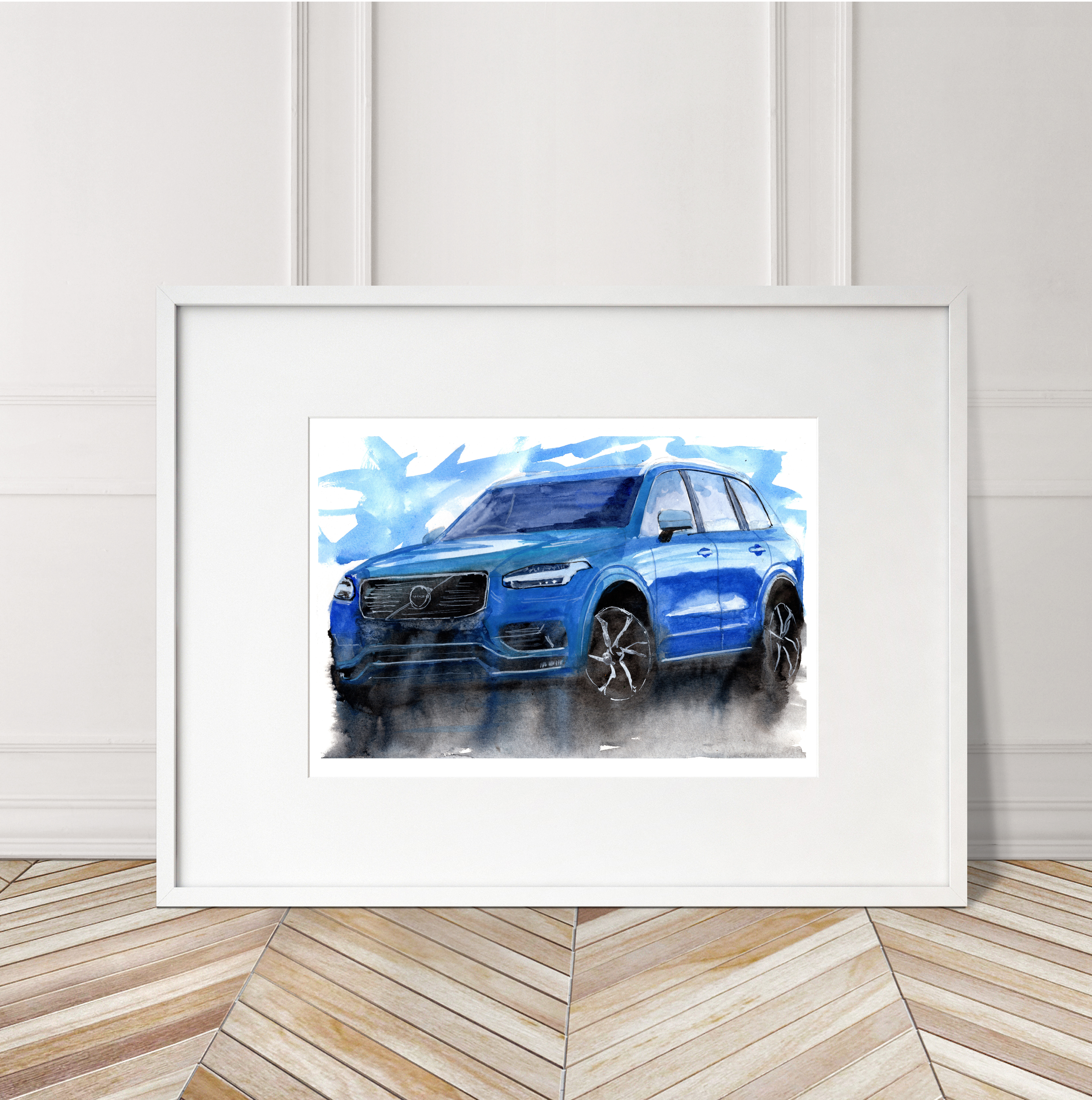Volvo XC60 Print. Volvo XC60 Poster. Gifts For Him. Hand Painted Art. birthday gift