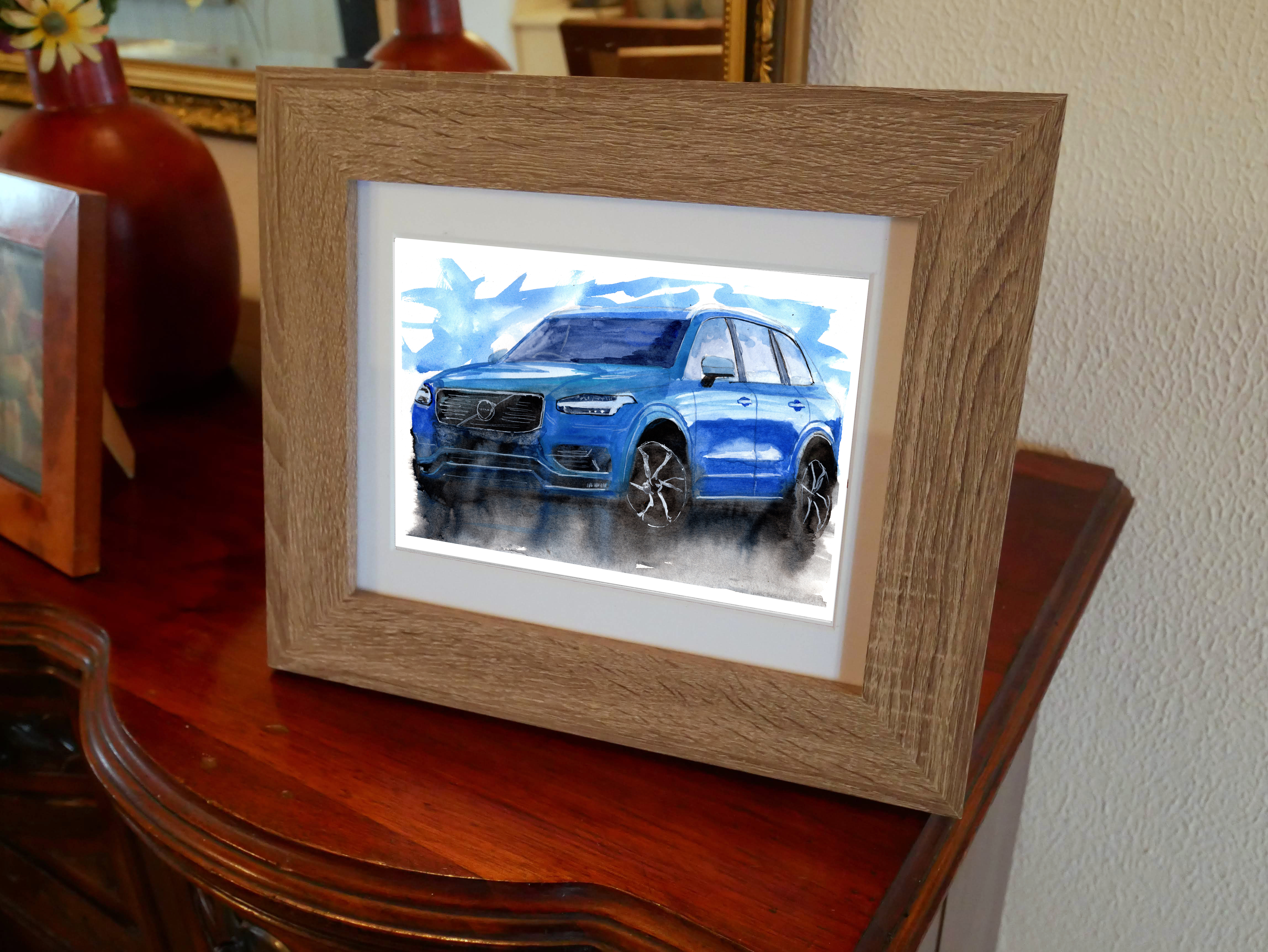 Volvo XC60 Print. Volvo XC60 Poster. Gifts For Him. Hand Painted Art. birthday gift