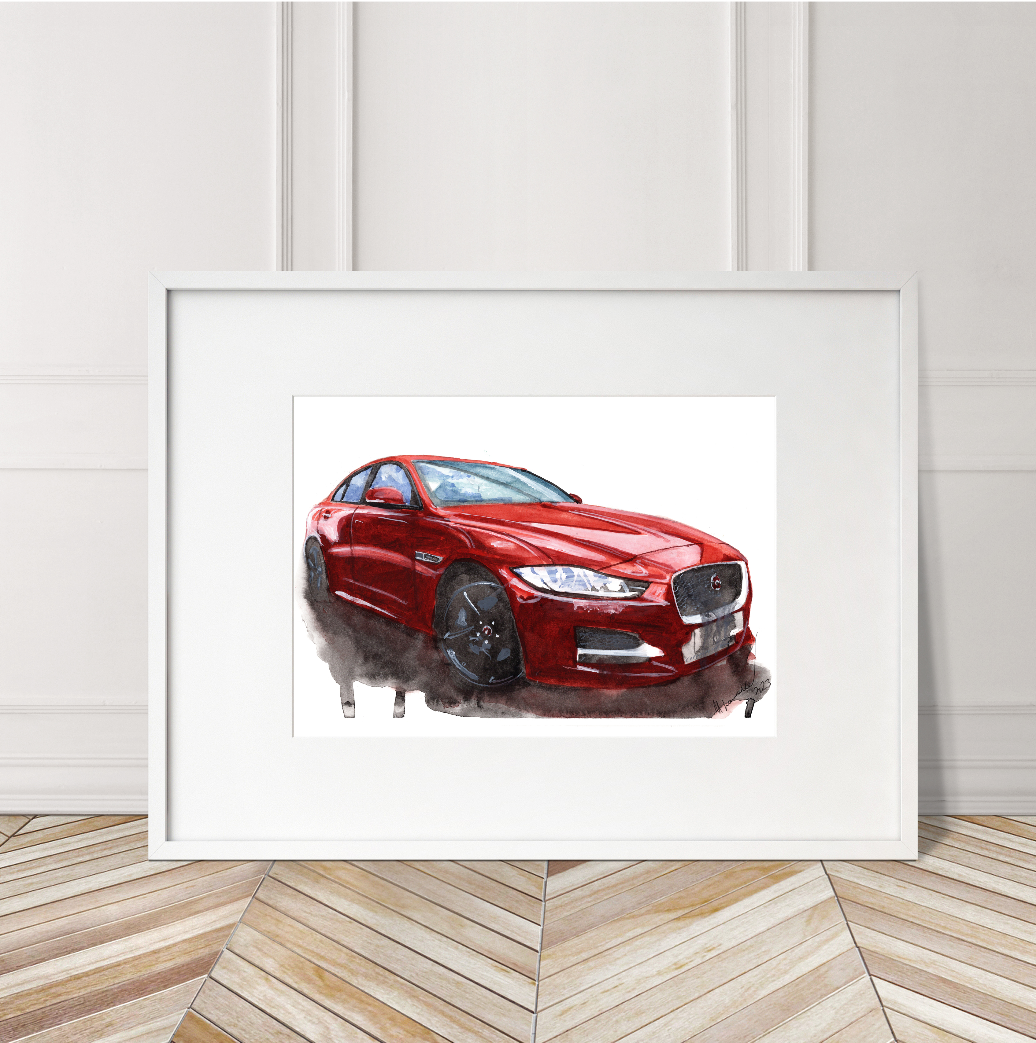 Jaguar XE Print. Jaguar XE Poster. Gifts For Him. Hand Painted Art. birthday gift