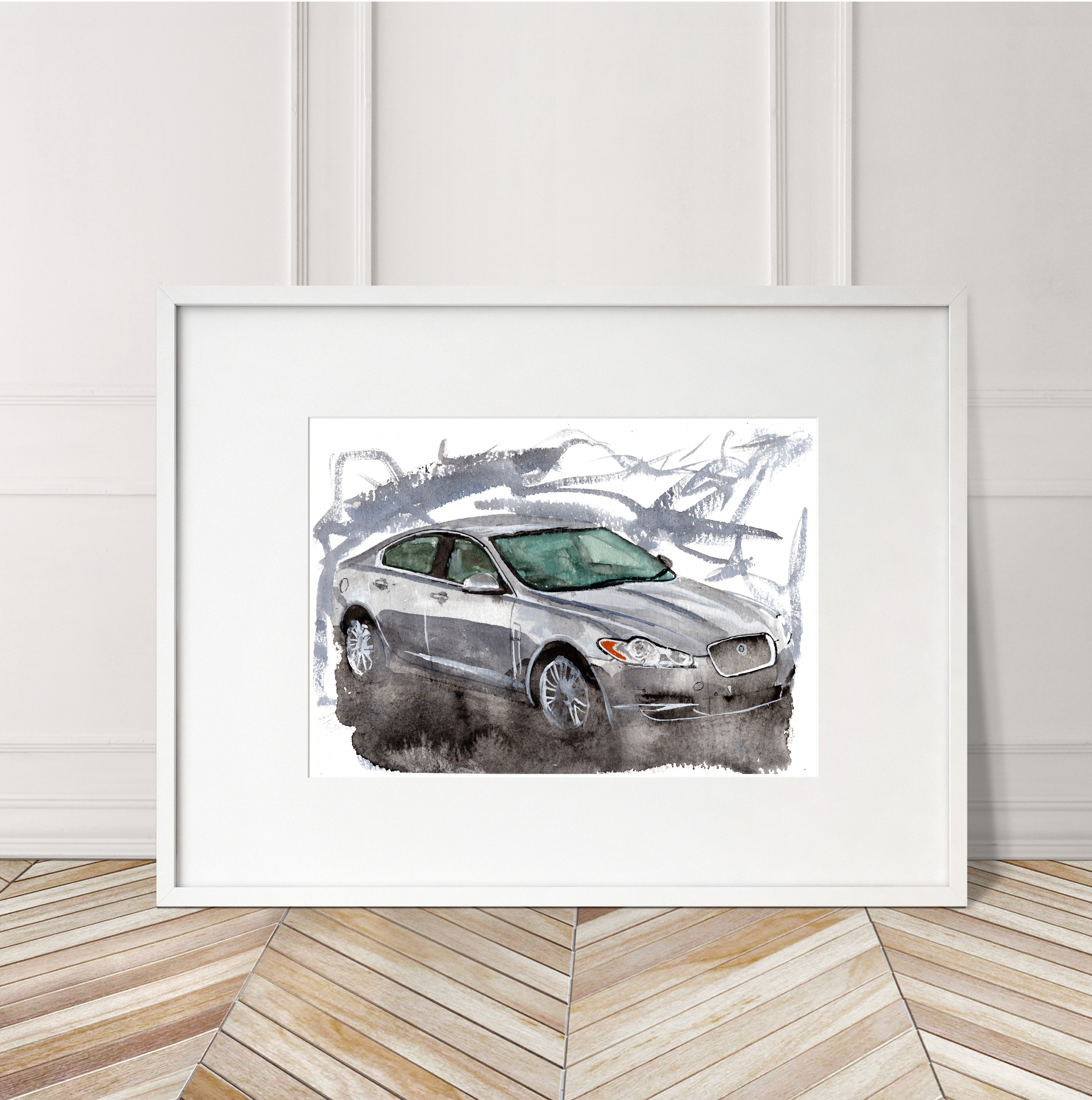 Jaguar XF Print. Jaguar XF Poster. Gifts For Him. Hand Painted Art. birthday gift
