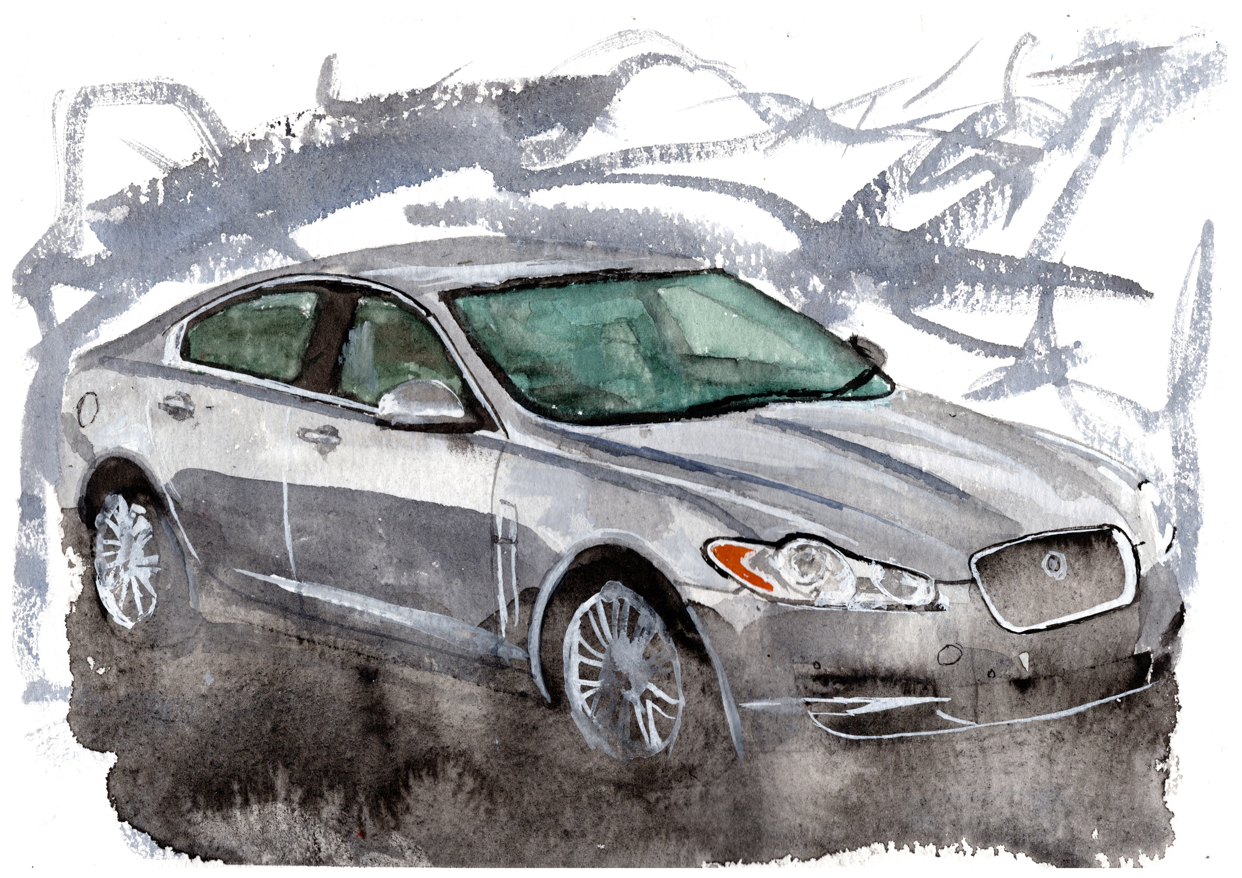 Jaguar XF Print. Jaguar XF Poster. Gifts For Him. Hand Painted Art. birthday gift