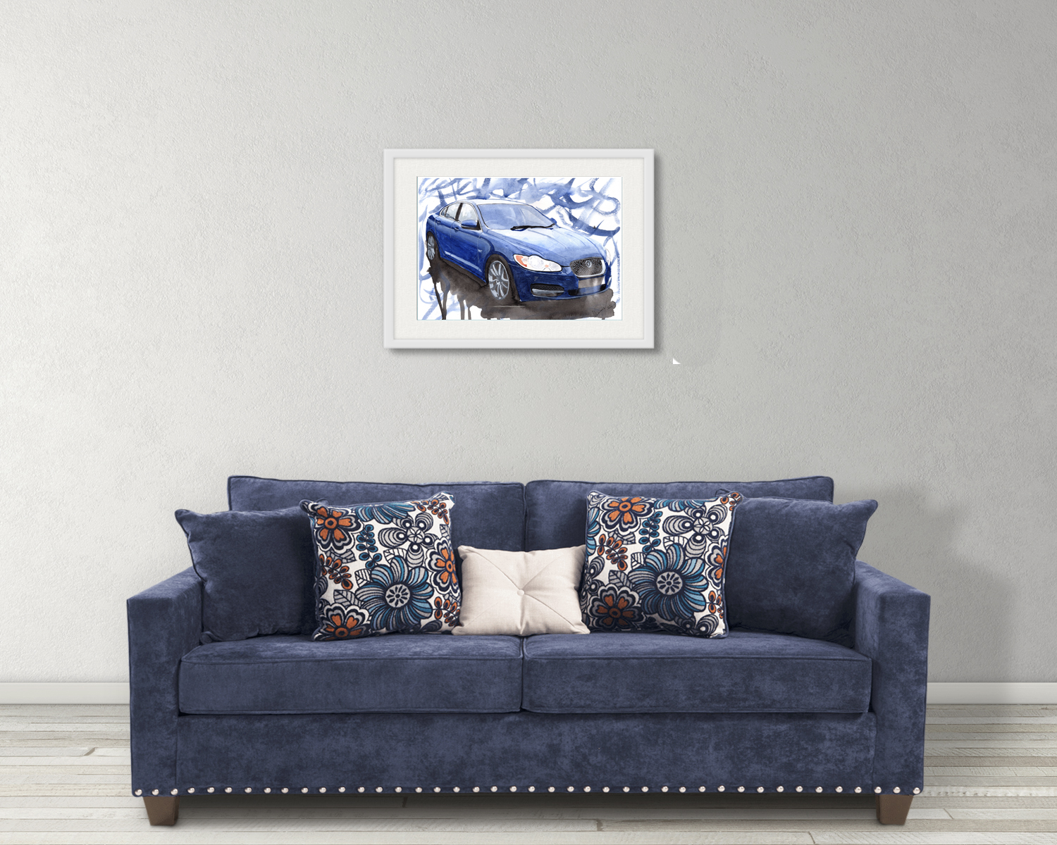 Jaguar XF Print. Jaguar XF Poster. Gifts For Him. Hand Painted Art. birthday gift