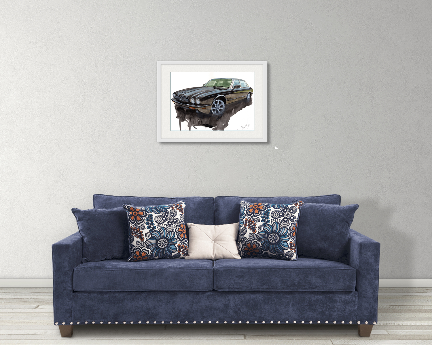 Jaguar XJR Print. Jaguar XJR Poster. Gifts For Him. Hand Painted Art. birthday gift