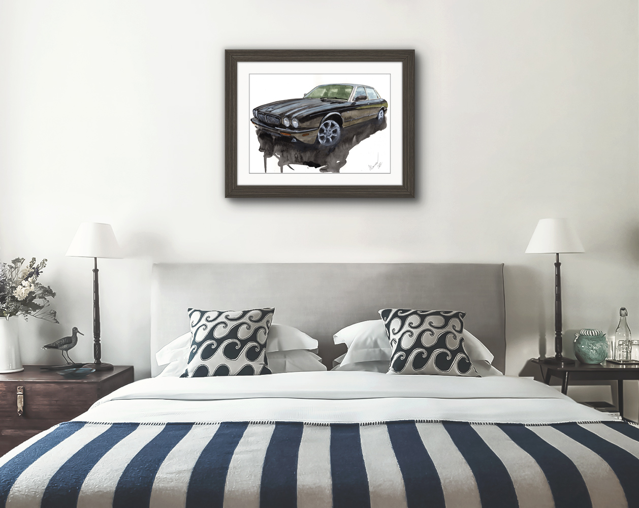 Jaguar XJR Print. Jaguar XJR Poster. Gifts For Him. Hand Painted Art. birthday gift