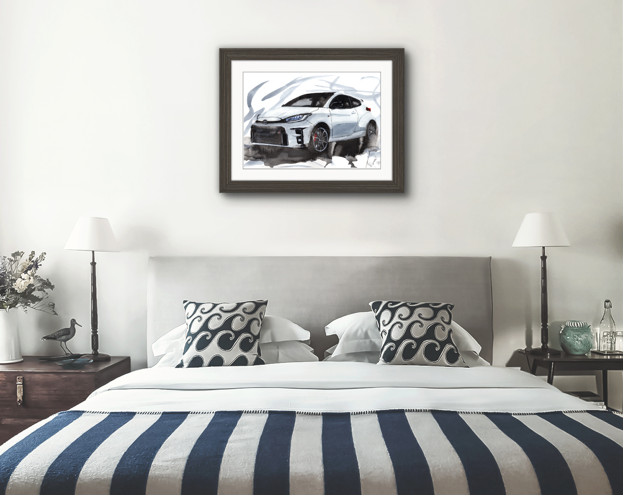 Toyota Yaris Print. Toyota Yaris Poster. Gifts For Him. Hand Painted Art. birthday gift