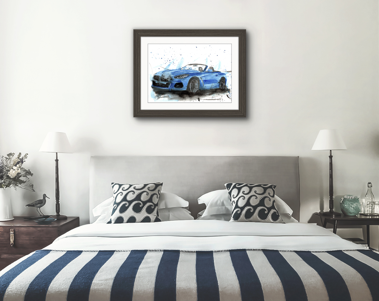 BMW Z4 Print. BMW Z4 Poster. Gifts For Him. Hand Painted Art. birthday gift