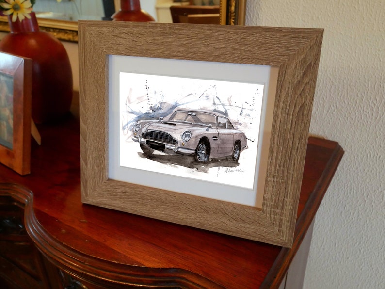 Aston Martin DB5 Print. Aston Martin DB5 Poster. Gifts For Him. Hand Painted Art. birthday gift