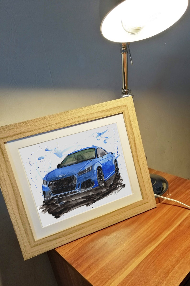 Audi TT Print. Audi TT Poster. Gifts For Him. Hand Painted Art. birthday gift