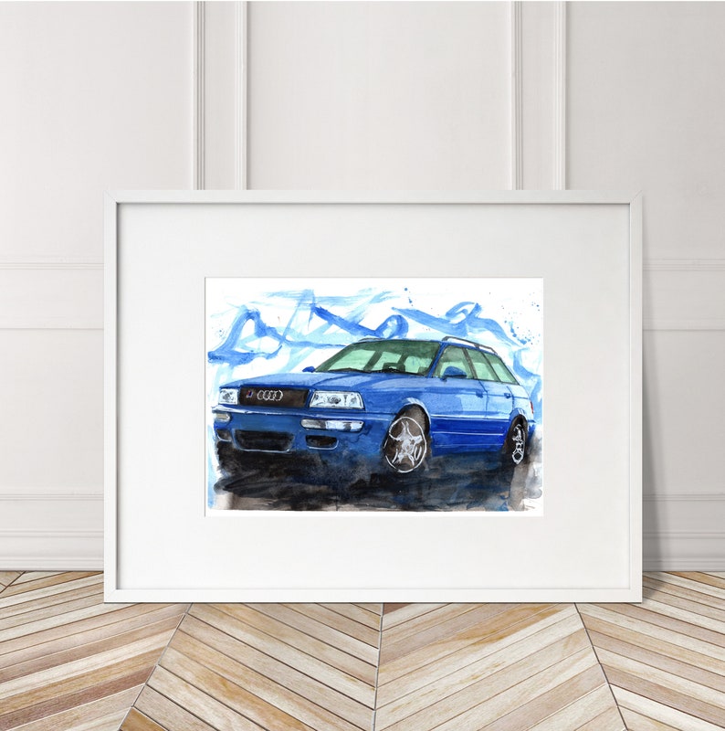 Audi RS2 Print. Audi RS2 Poster. Gifts For Him. Hand Painted Art. birthday gift