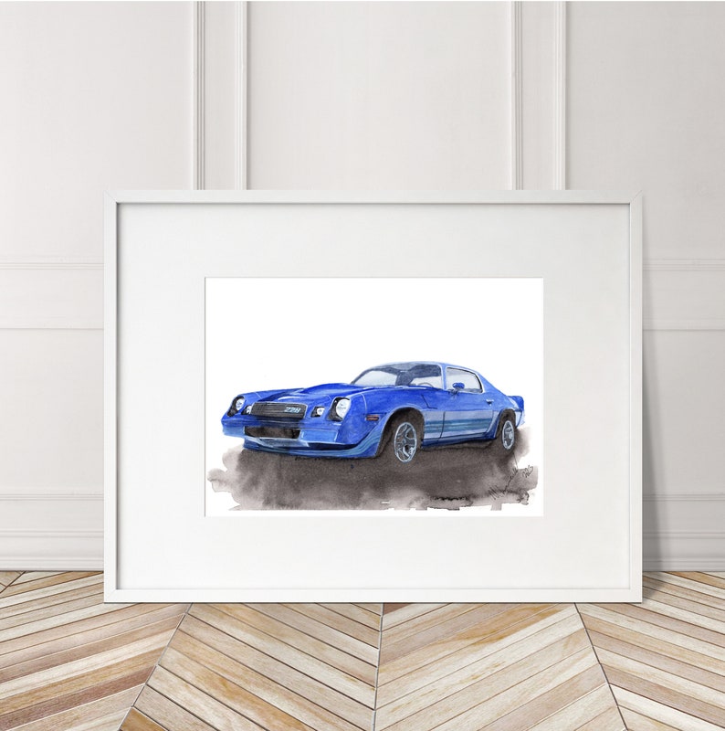 Chevy Camaro Print. Chevy Camaro Poster. Gifts For Him. Hand Painted Art. birthday gift