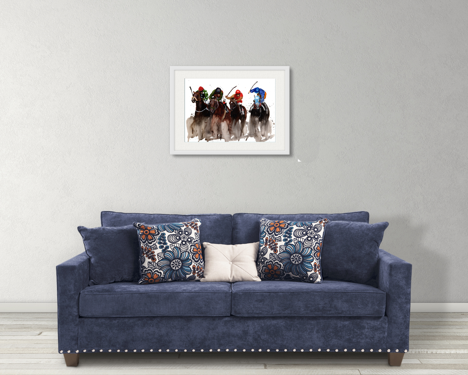 Final Straight Racing Print. Racing Poster. Gifts For Him. Hand Painted Art. birthday gift