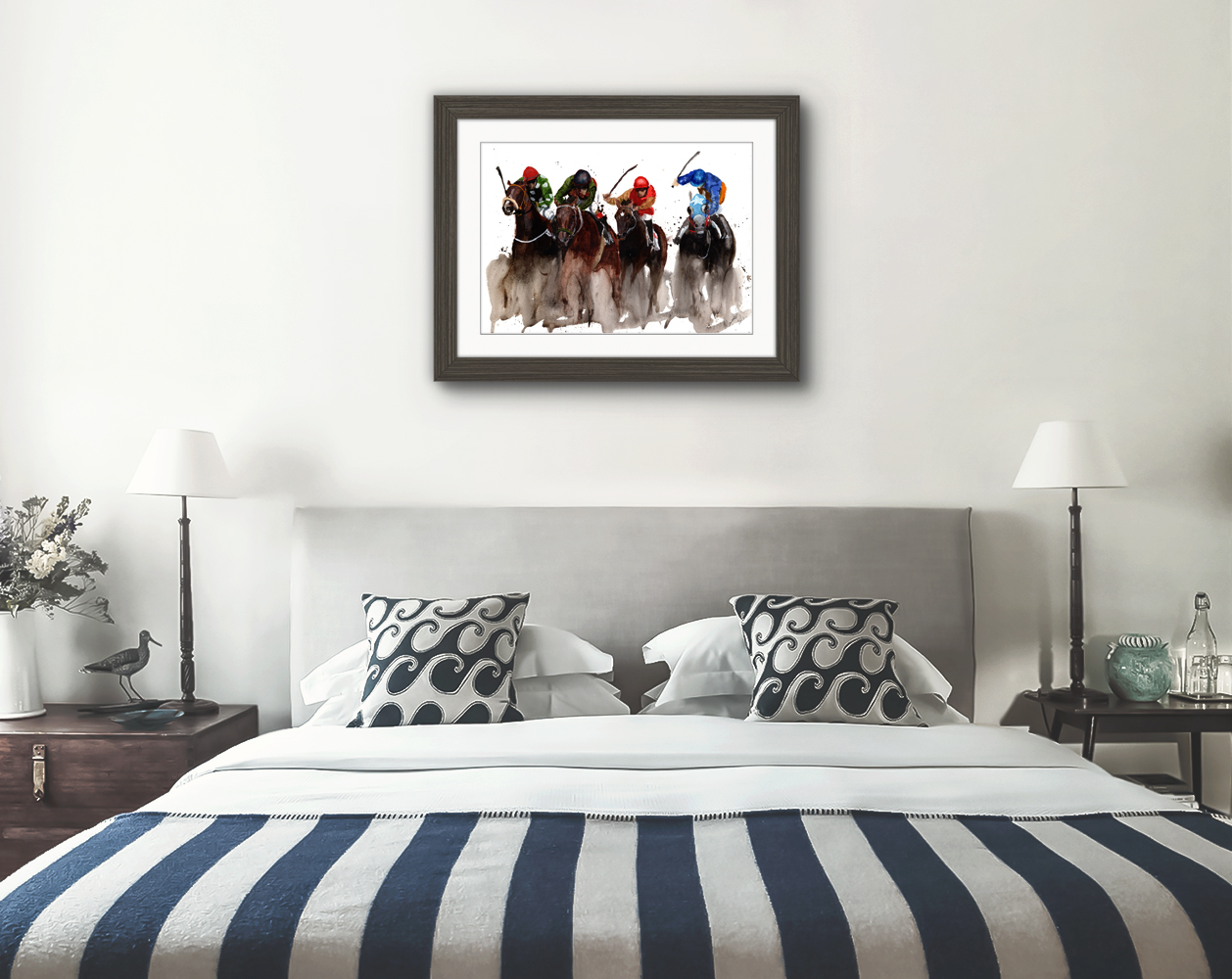 Final Straight Racing Print. Racing Poster. Gifts For Him. Hand Painted Art. birthday gift