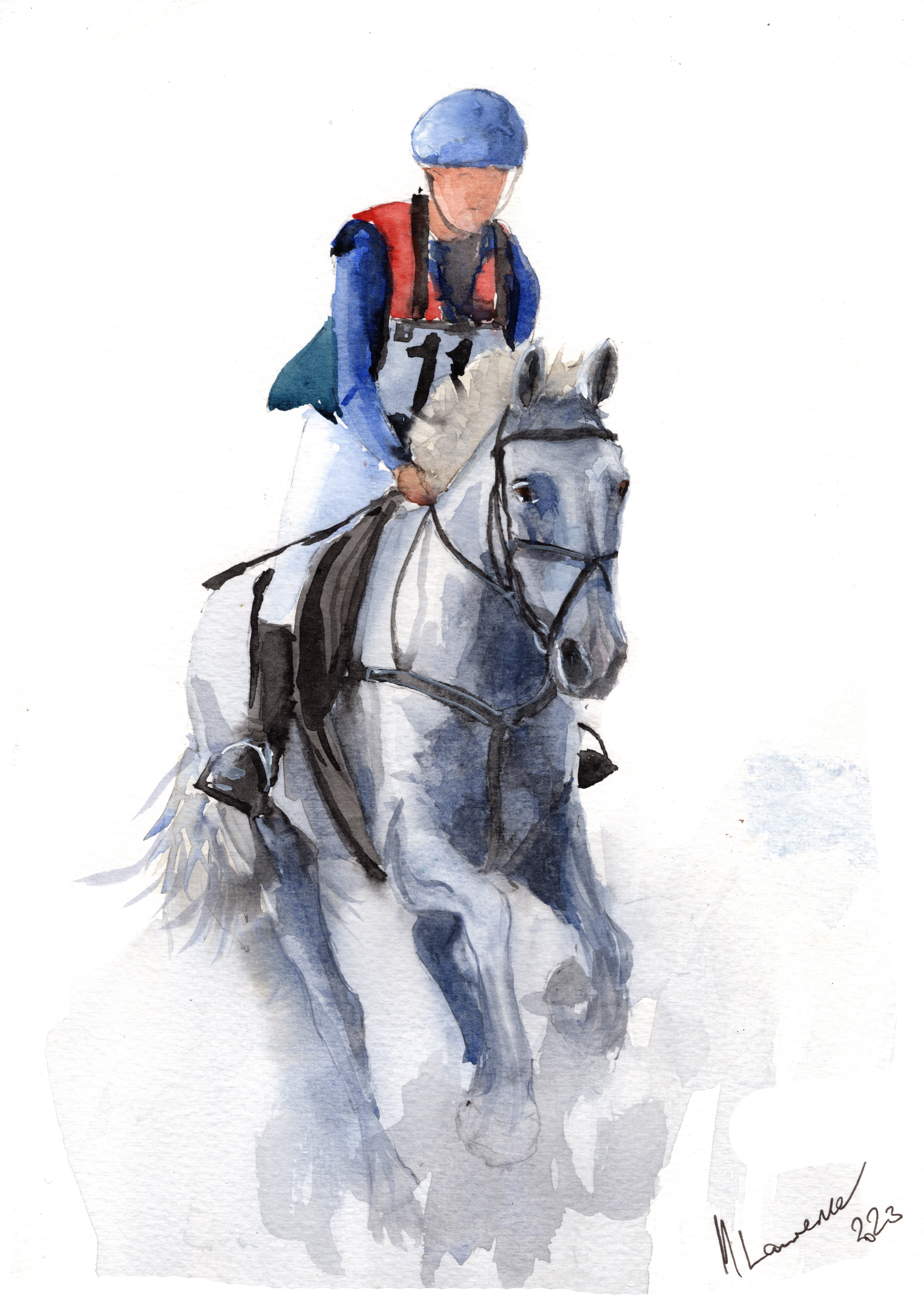 Jockey Riding Print. Jockey Riding Poster. Gifts For Him. Hand Painted Art. birthday gift