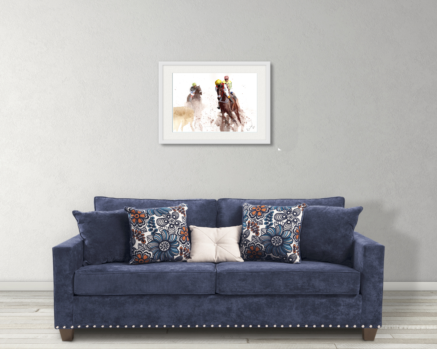 Last Bend Racing Print. Horse Racing Poster. Gifts For Him. Hand Painted Art. birthday gift