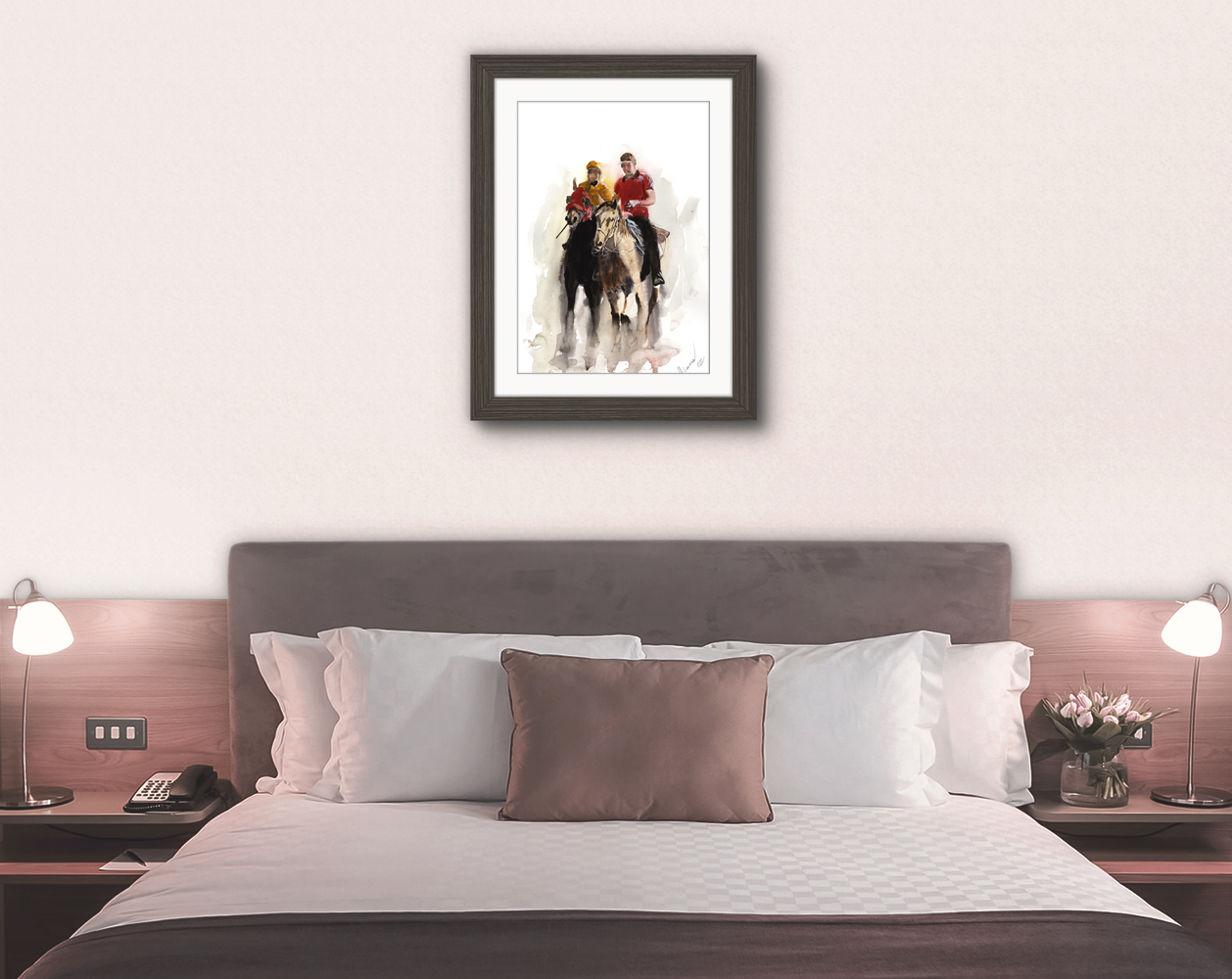 Practice Run Racing Print. Horse Racing Poster. Gifts For Him. Hand Painted Art. birthday gift