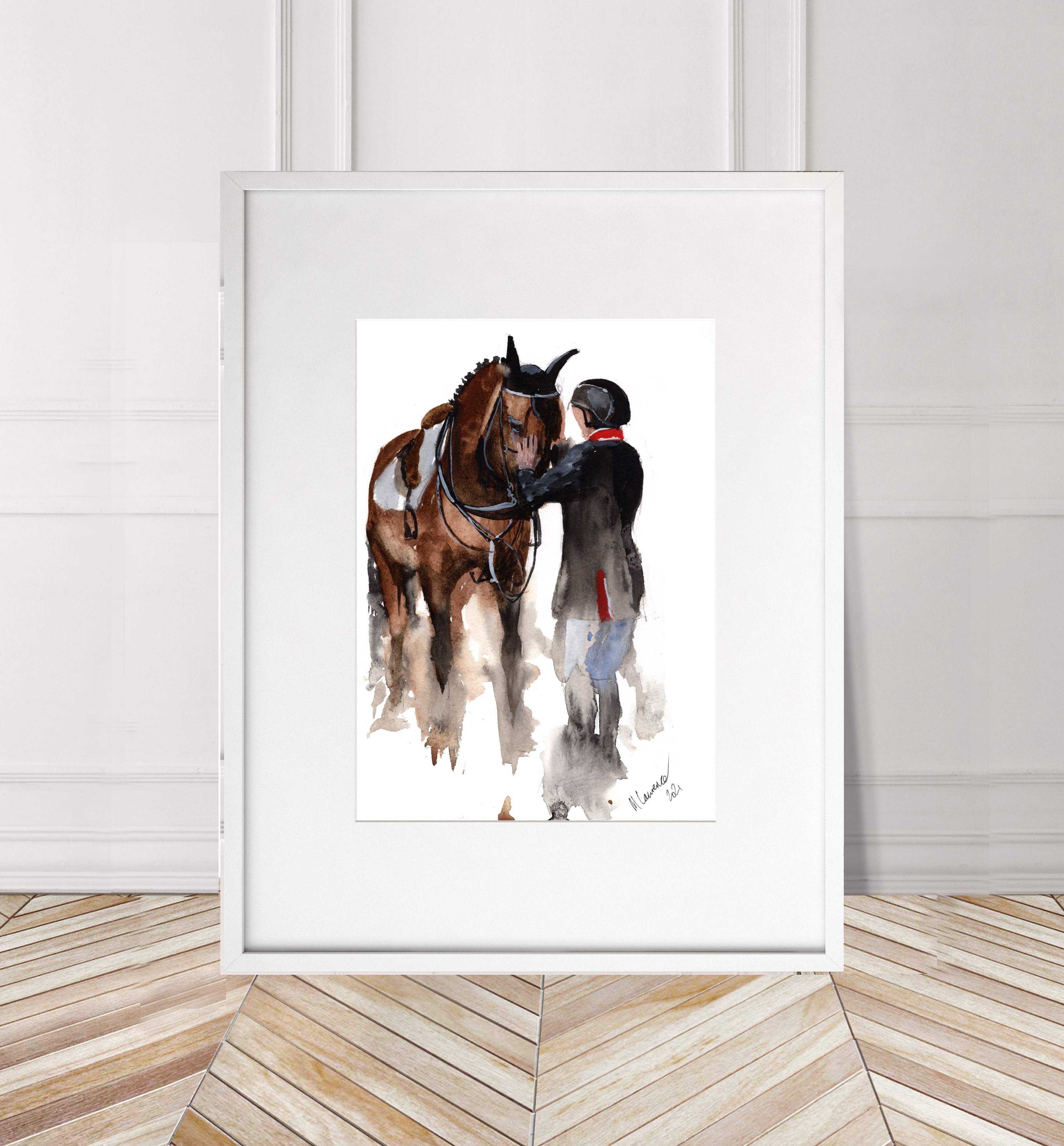 Winning Circle Print. Horse Racing Poster. Gifts For Him. Hand Painted Art. birthday gift