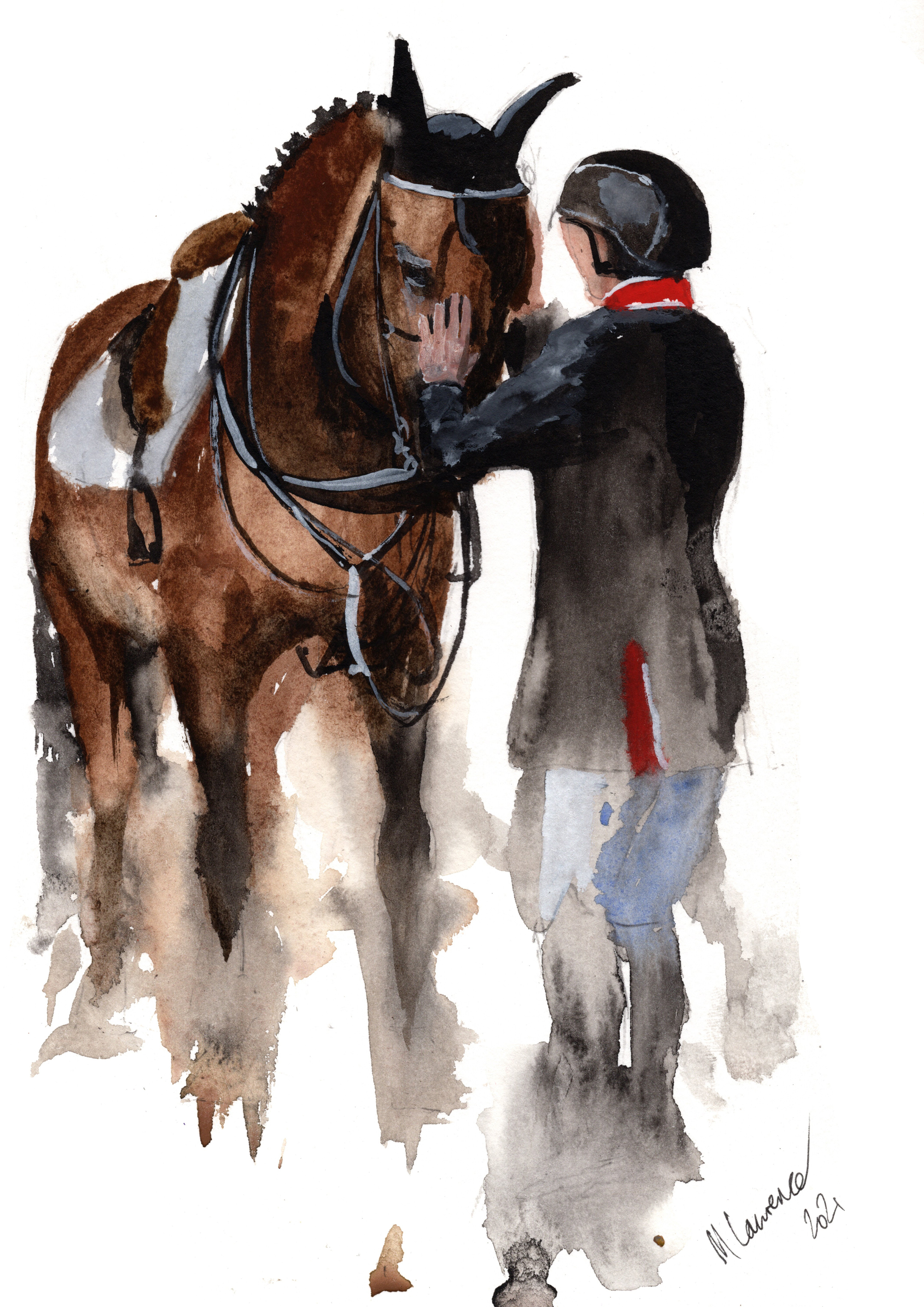 Winning Circle Print. Horse Racing Poster. Gifts For Him. Hand Painted Art. birthday gift