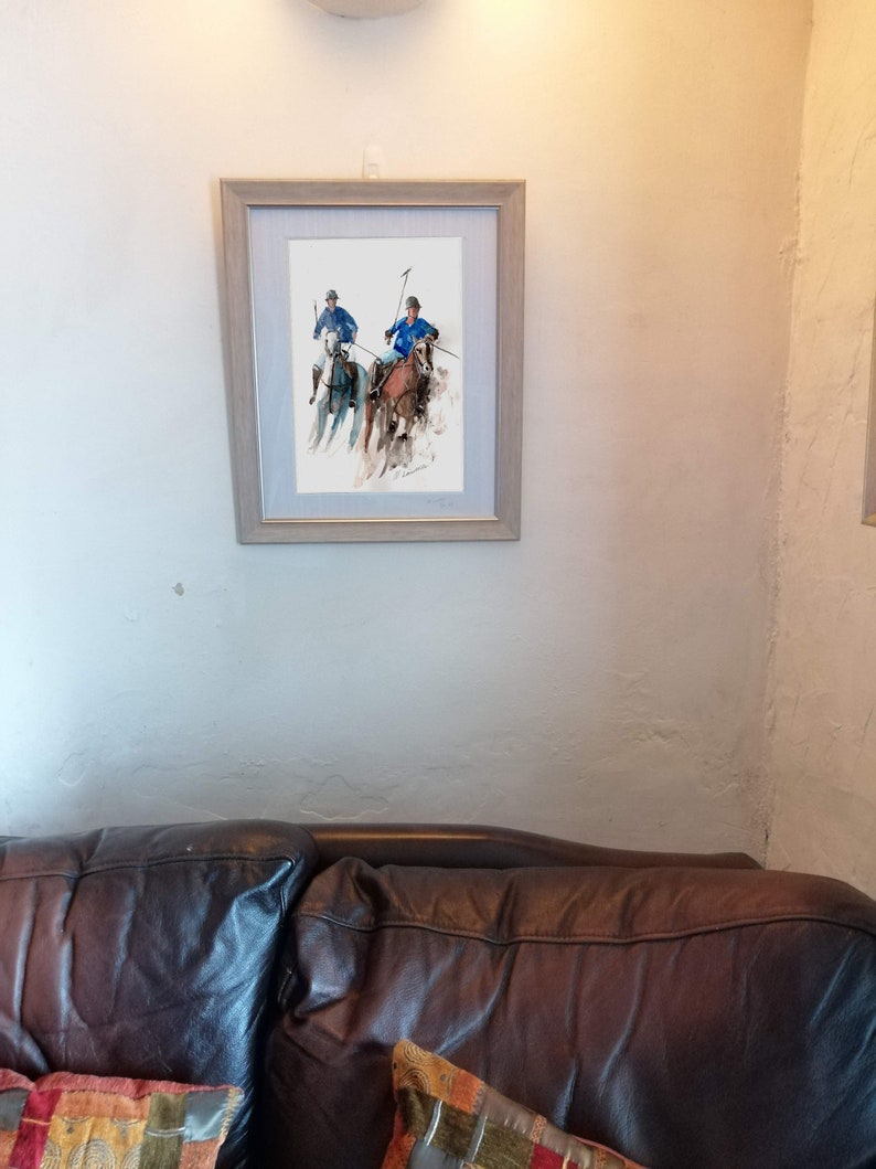 Polo Match Print. Polo Match Poster. Gifts For Him. Hand Painted Art. birthday gift