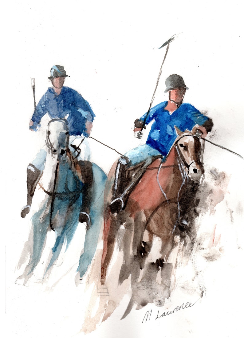 Polo Match Print. Polo Match Poster. Gifts For Him. Hand Painted Art. birthday gift