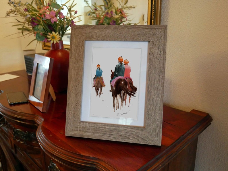Morning Excercise Riding Print. Riding Poster. Gifts For Him. Hand Painted Art. birthday gift