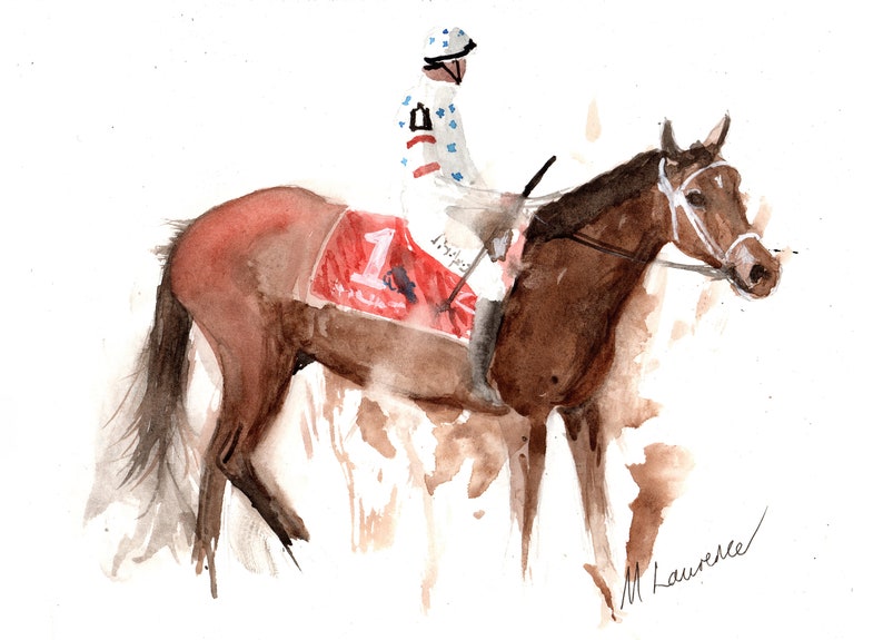Before the Race Racing Print. Jockey Racing Poster. Gifts For Him. Hand Painted Art. birthday gift