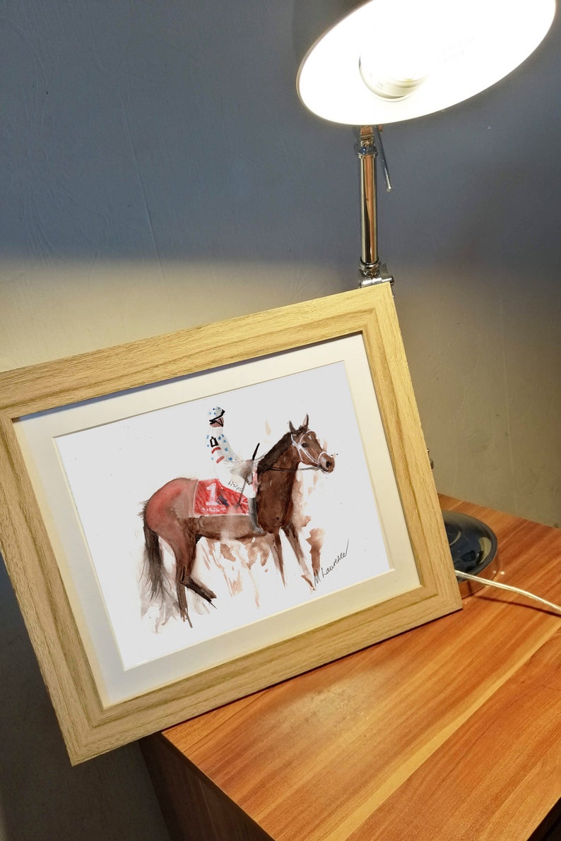 Before the Race Racing Print. Jockey Racing Poster. Gifts For Him. Hand Painted Art. birthday gift