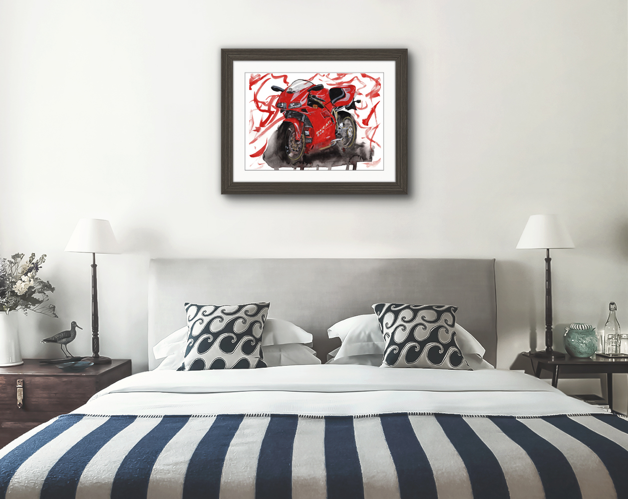 Ducati 916 Print. Ducati 916 Poster. Gifts For Him. Hand Painted Art. birthday gift