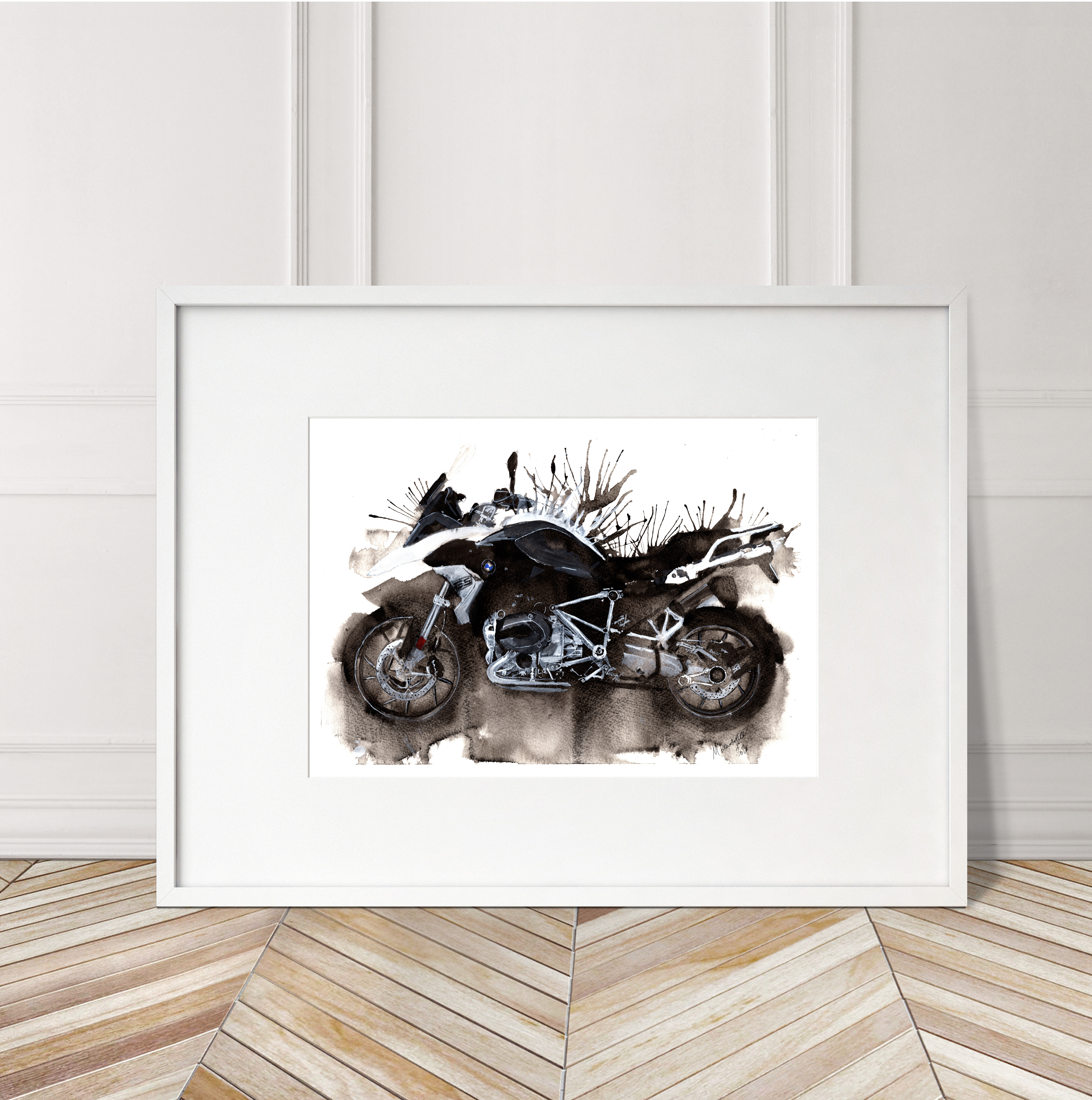 Bmw 1200 GS Print. Bmw 1200 GS Poster. Gifts For Him. Hand Painted Art. birthday gift