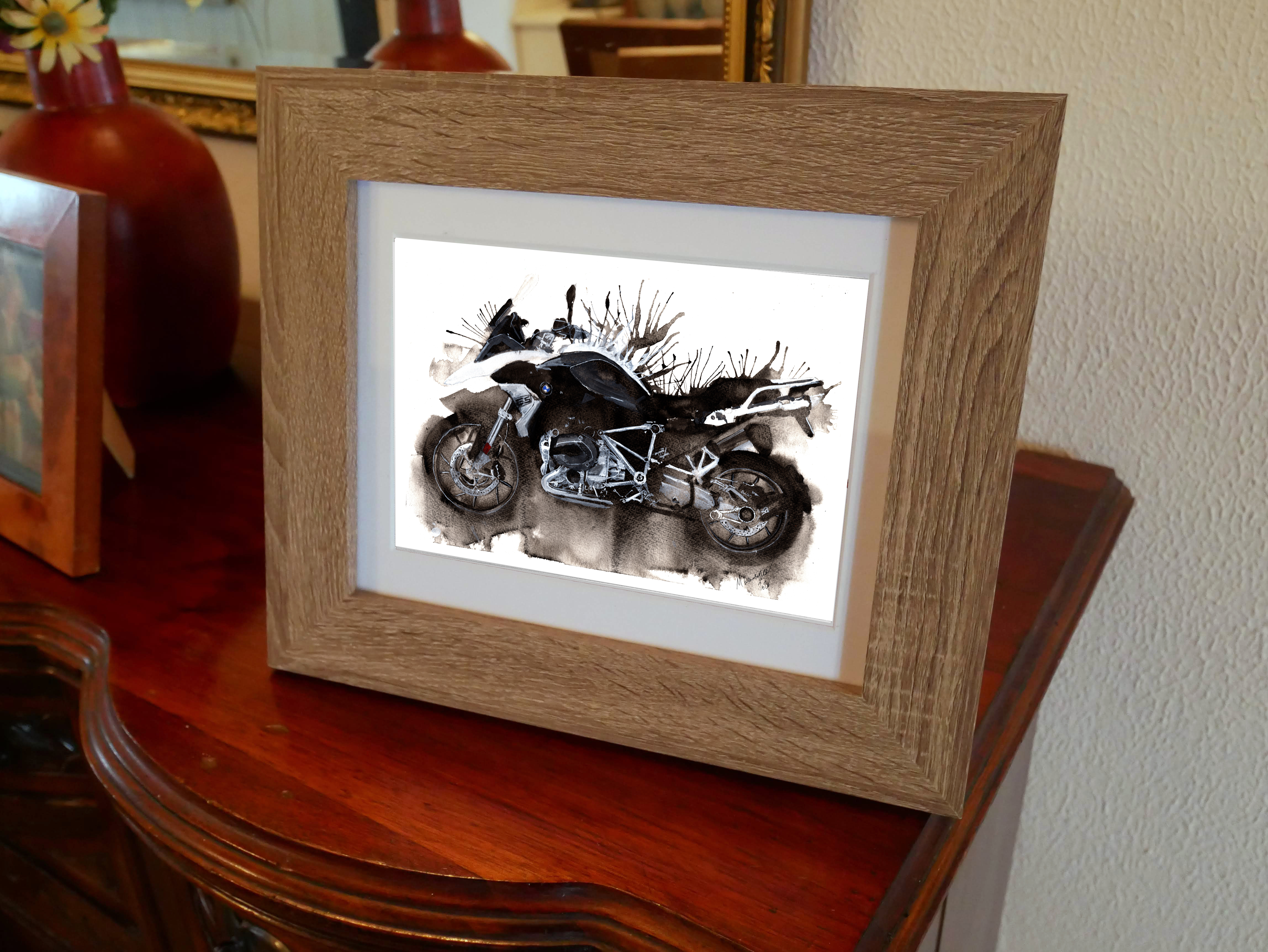 Bmw 1200 GS Print. Bmw 1200 GS Poster. Gifts For Him. Hand Painted Art. birthday gift