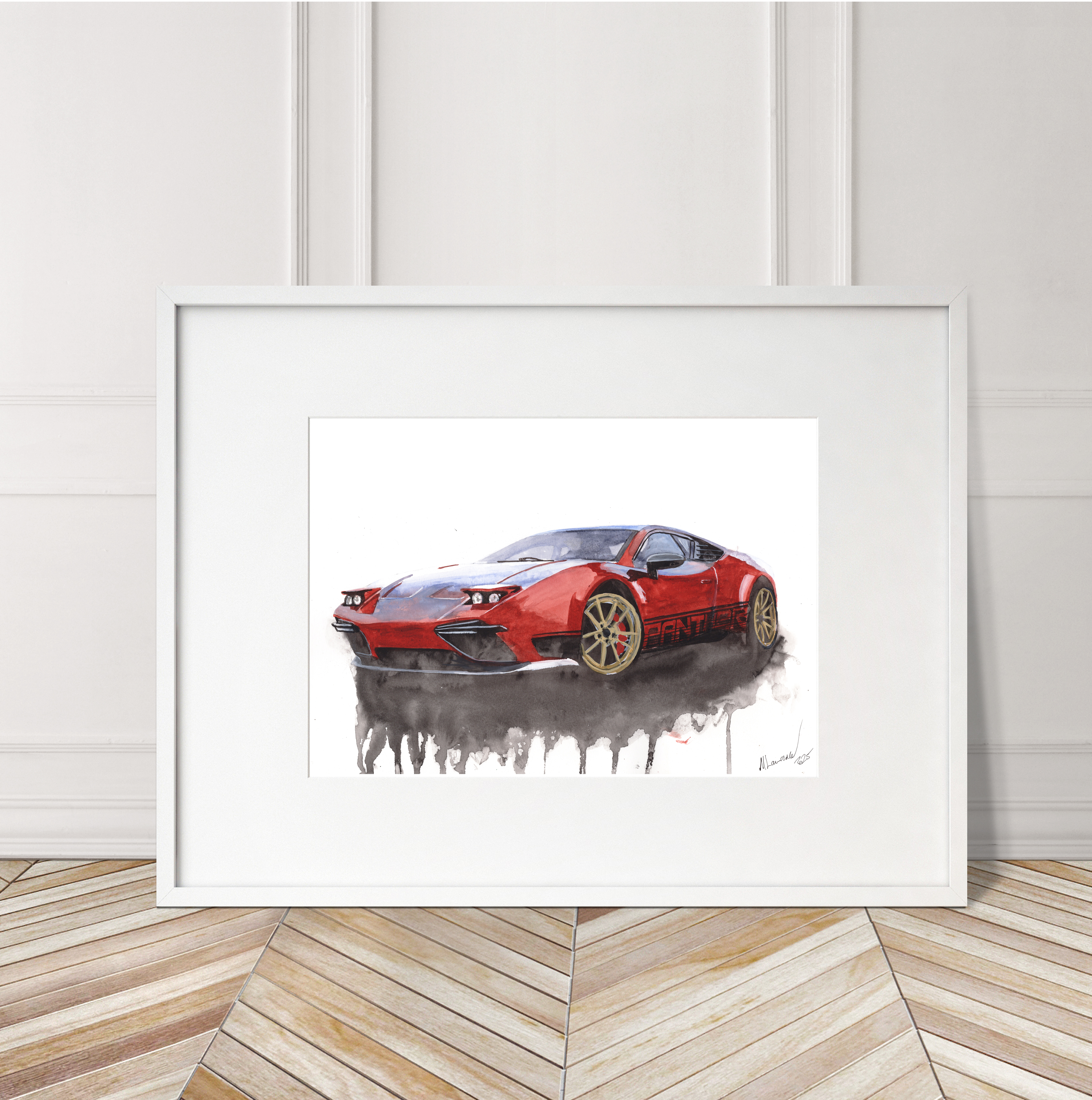 Panther Progettouno Print. Panther Progettouno Poster. Gifts For Him. Hand Painted Art. birthday gift