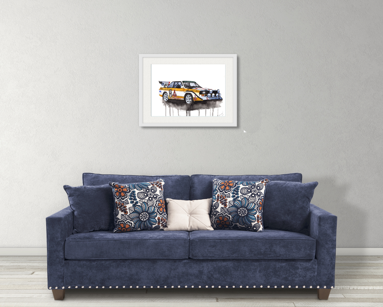 Audi Quattro Print. Audi Quattro Poster. Gifts For Him. Hand Painted Art. birthday gift