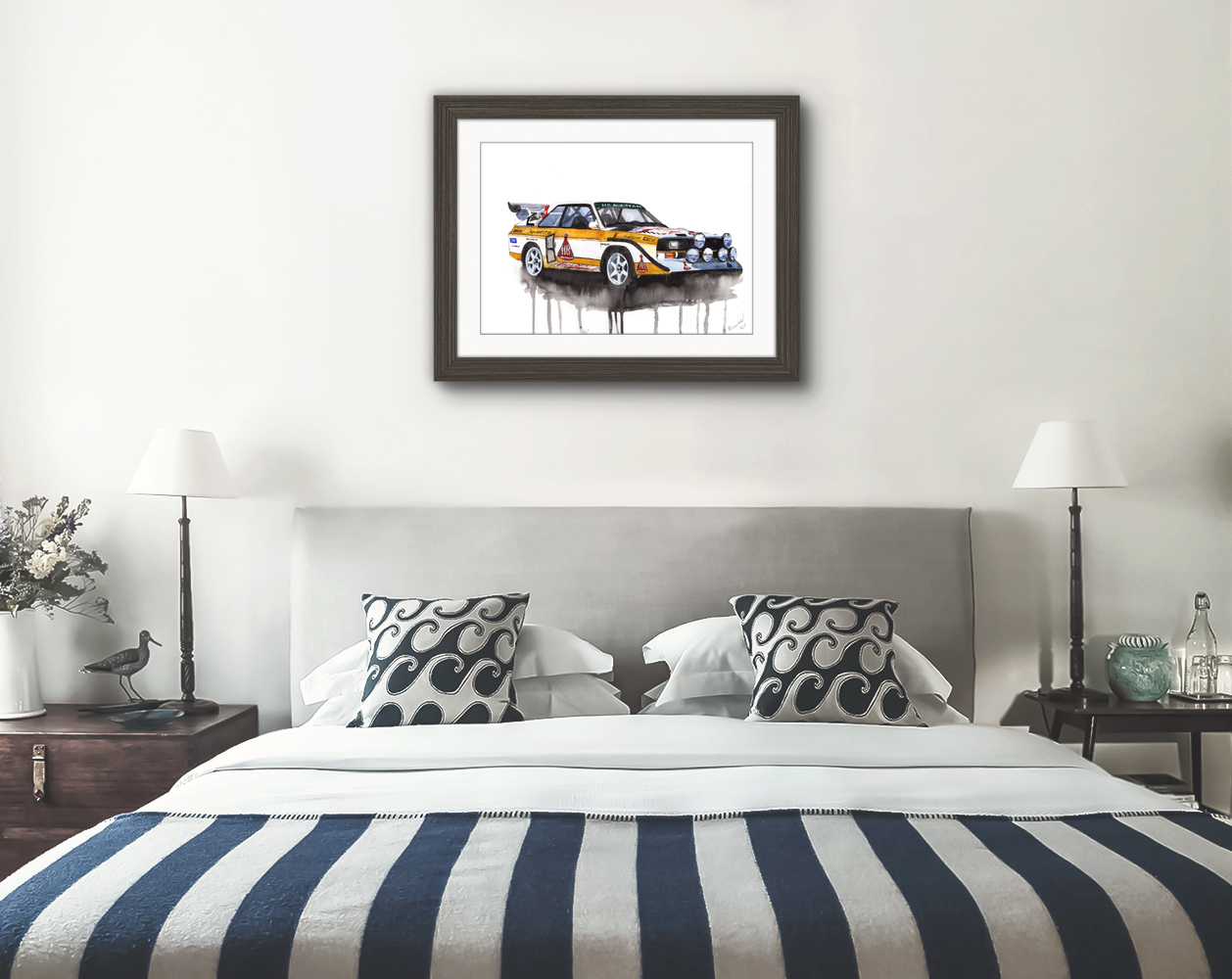 Audi Quattro Print. Audi Quattro Poster. Gifts For Him. Hand Painted Art. birthday gift