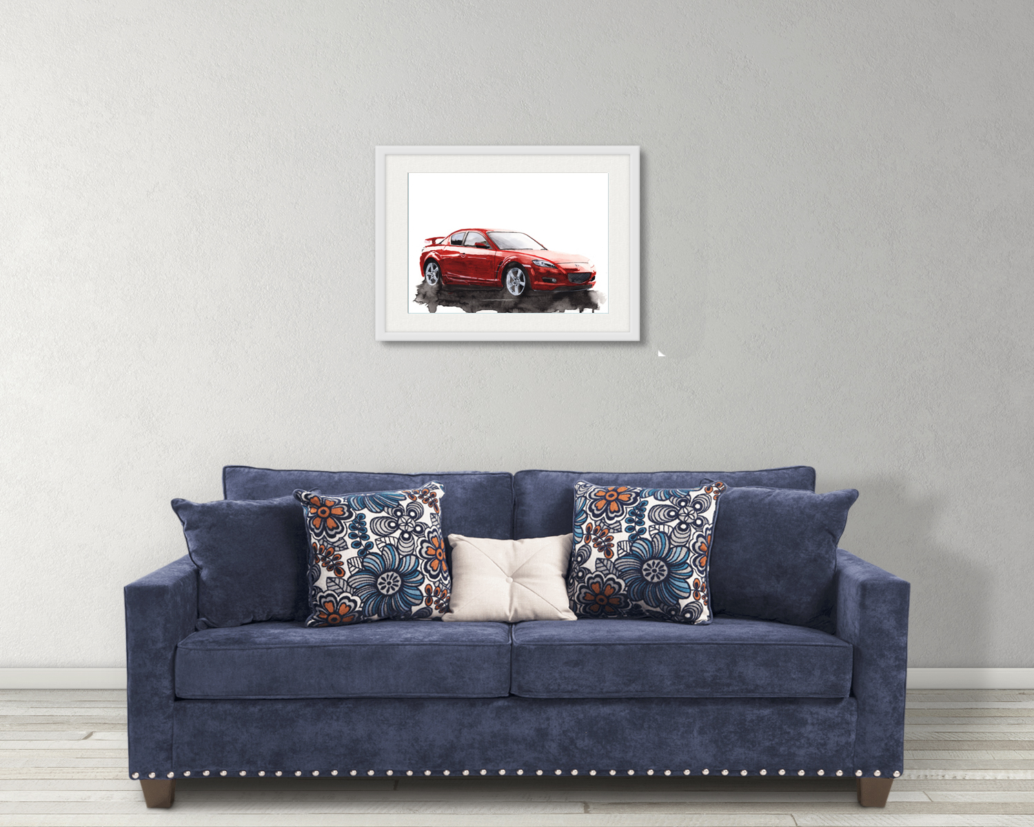 Mazda RX8 Print. Mazda RX8 Poster. Gifts For Him. Hand Painted Art. birthday gift