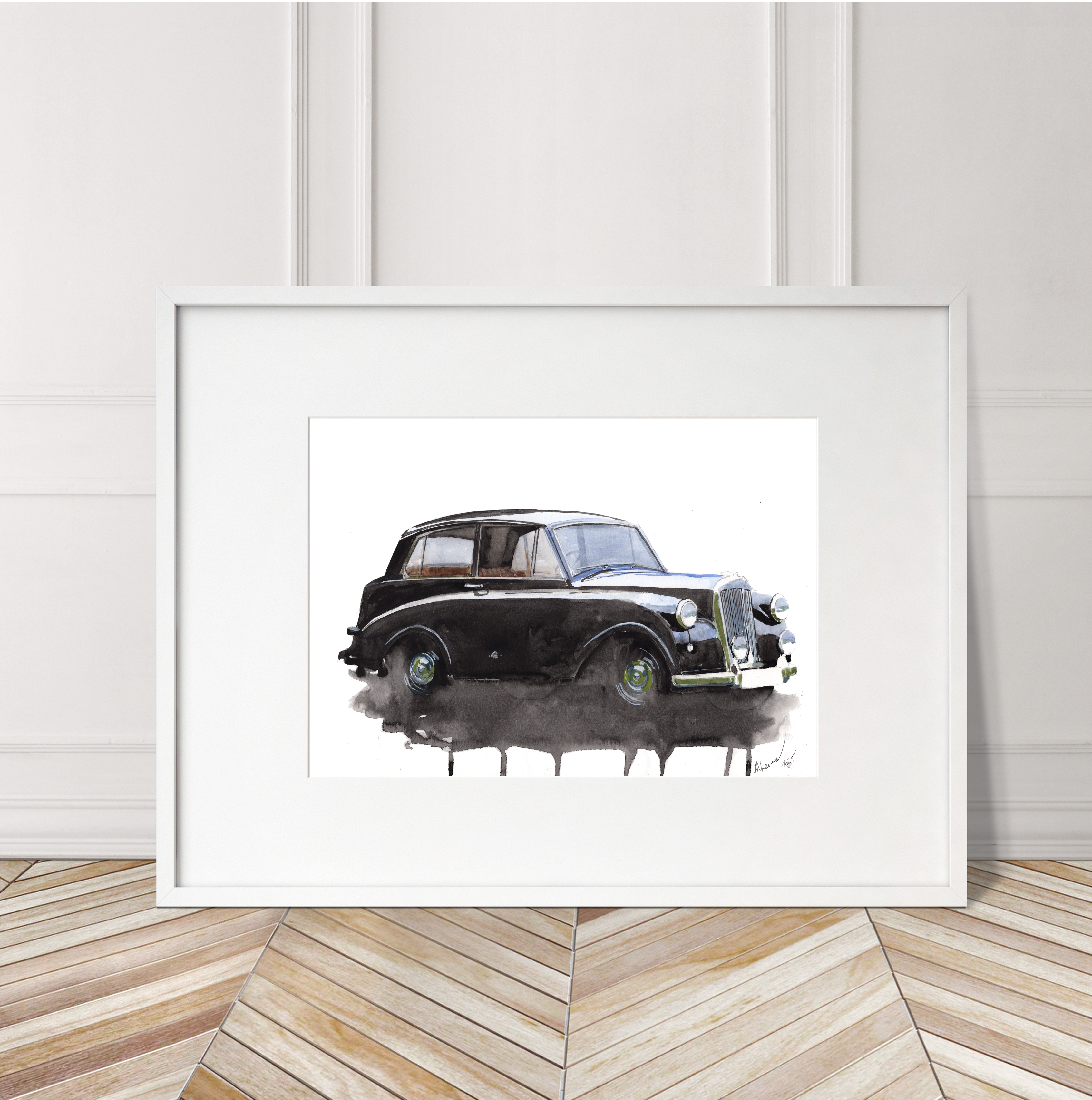 Triumph Mayflower Print. Triumph Mayflower Poster. Gifts For Him. Hand Painted Art. birthday gift