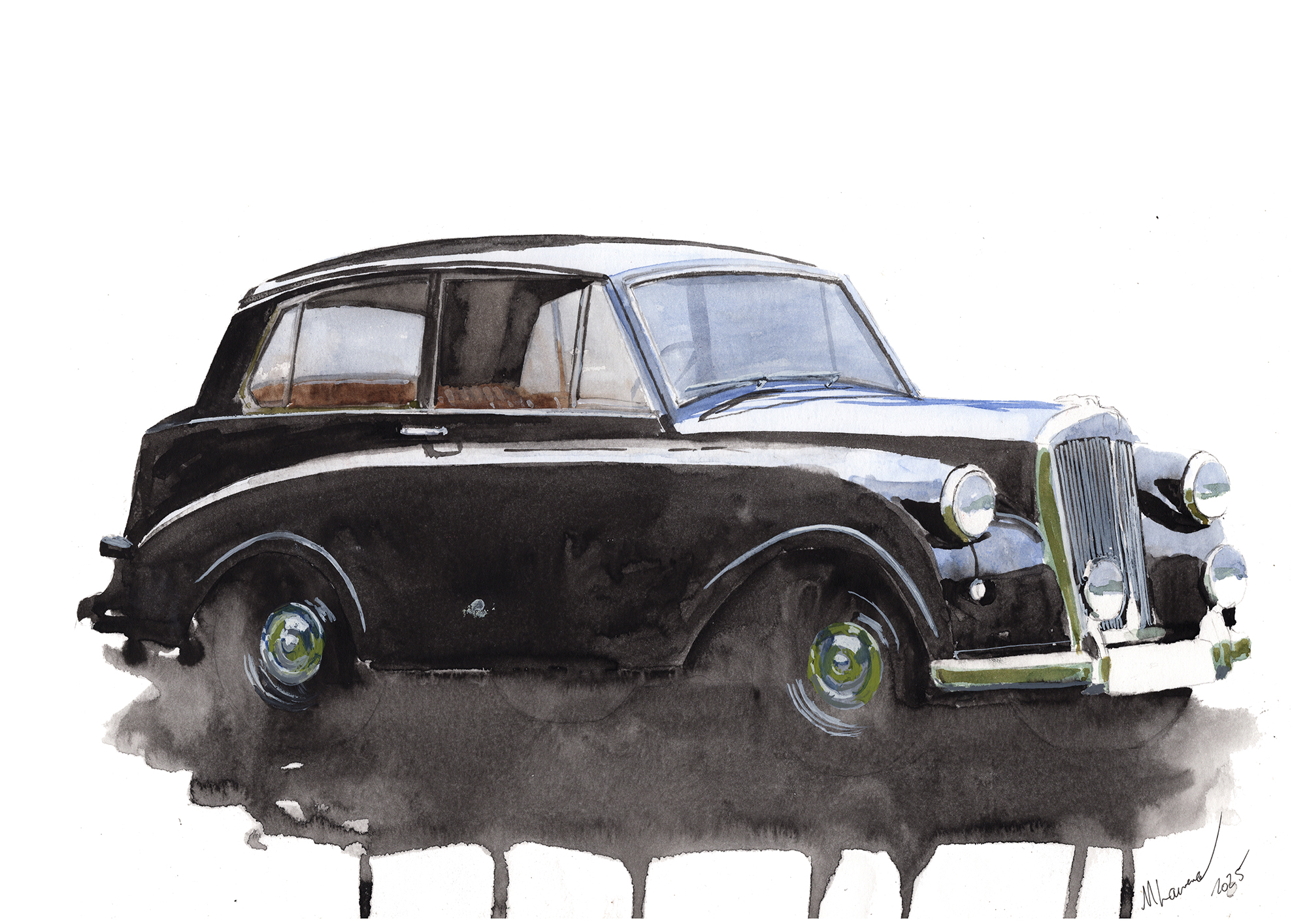 Triumph Mayflower Print. Triumph Mayflower Poster. Gifts For Him. Hand Painted Art. birthday gift