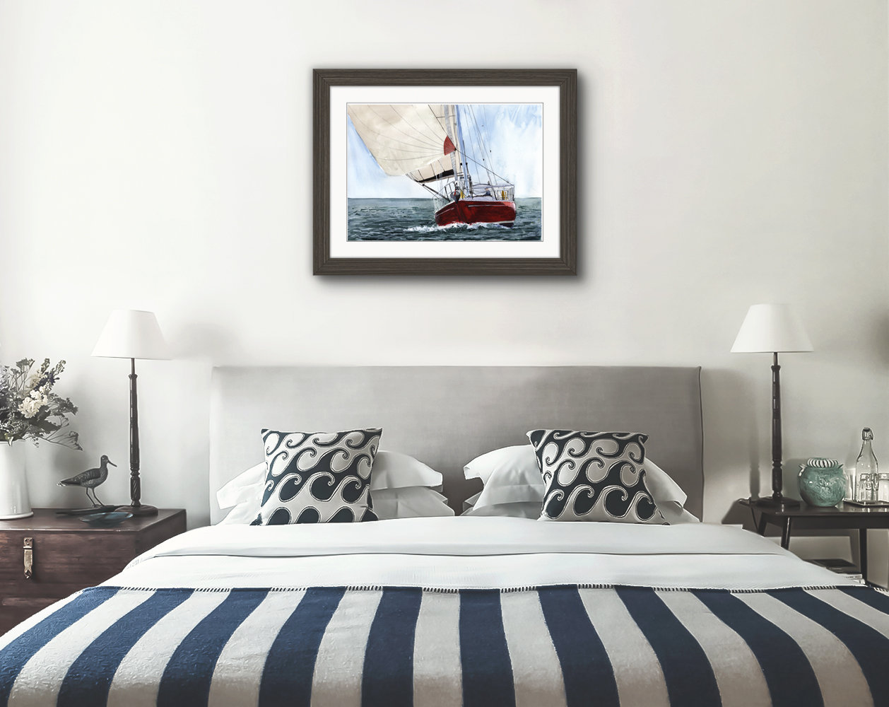 Rustler Yacht Print. Rustler Poster. Gifts For Him. Hand Painted Art. birthday gift