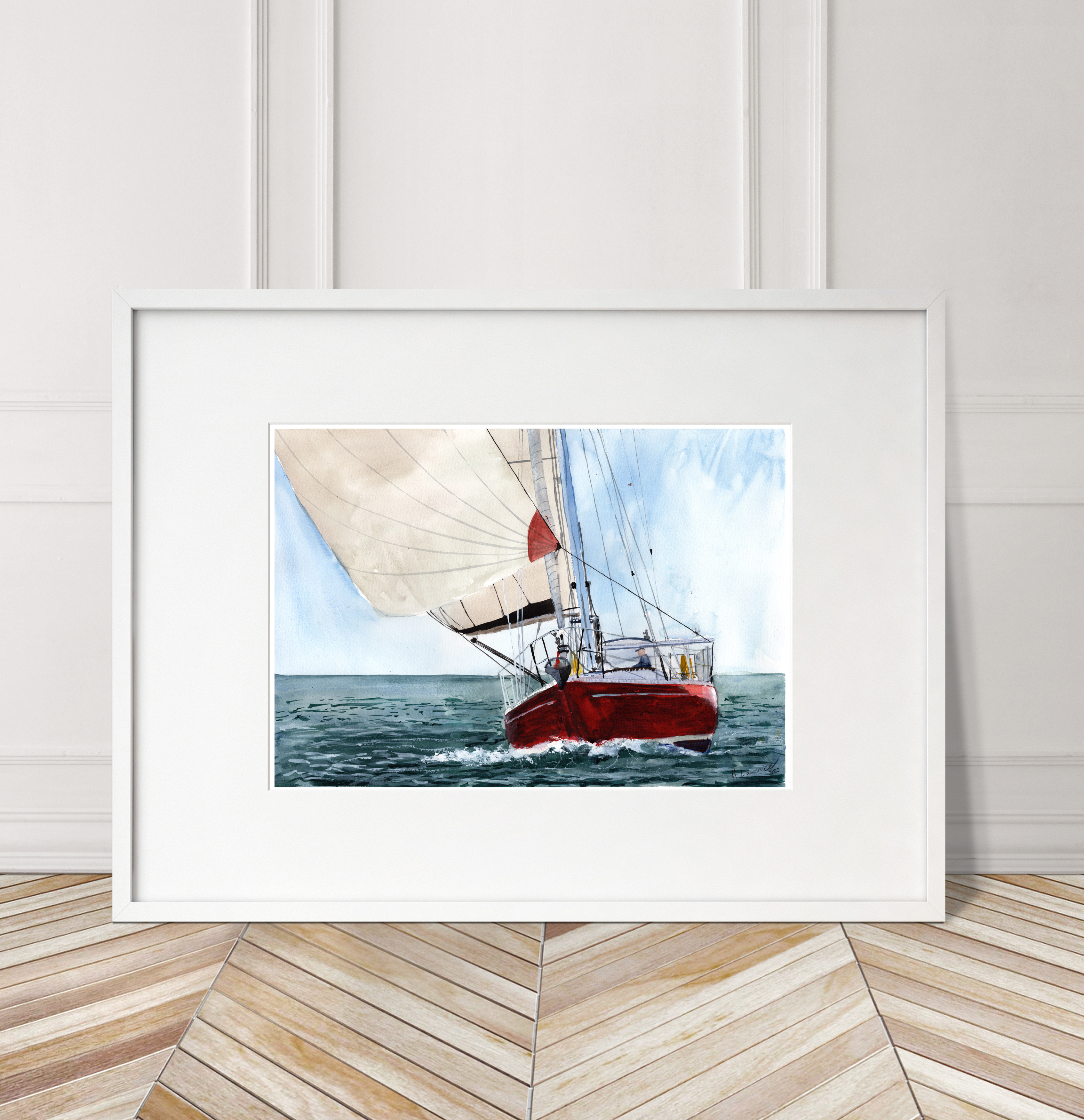 Rustler Yacht Print. Rustler Poster. Gifts For Him. Hand Painted Art. birthday gift
