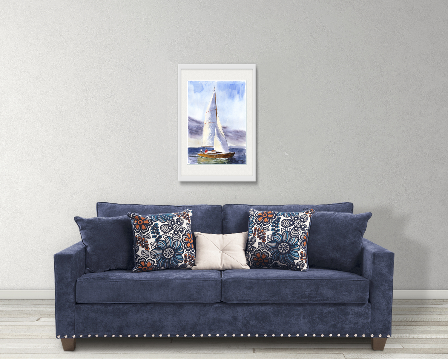 Folkeboot Yacht Print. Folkeboot Poster. Gifts For Him. Hand Painted Art. birthday gift